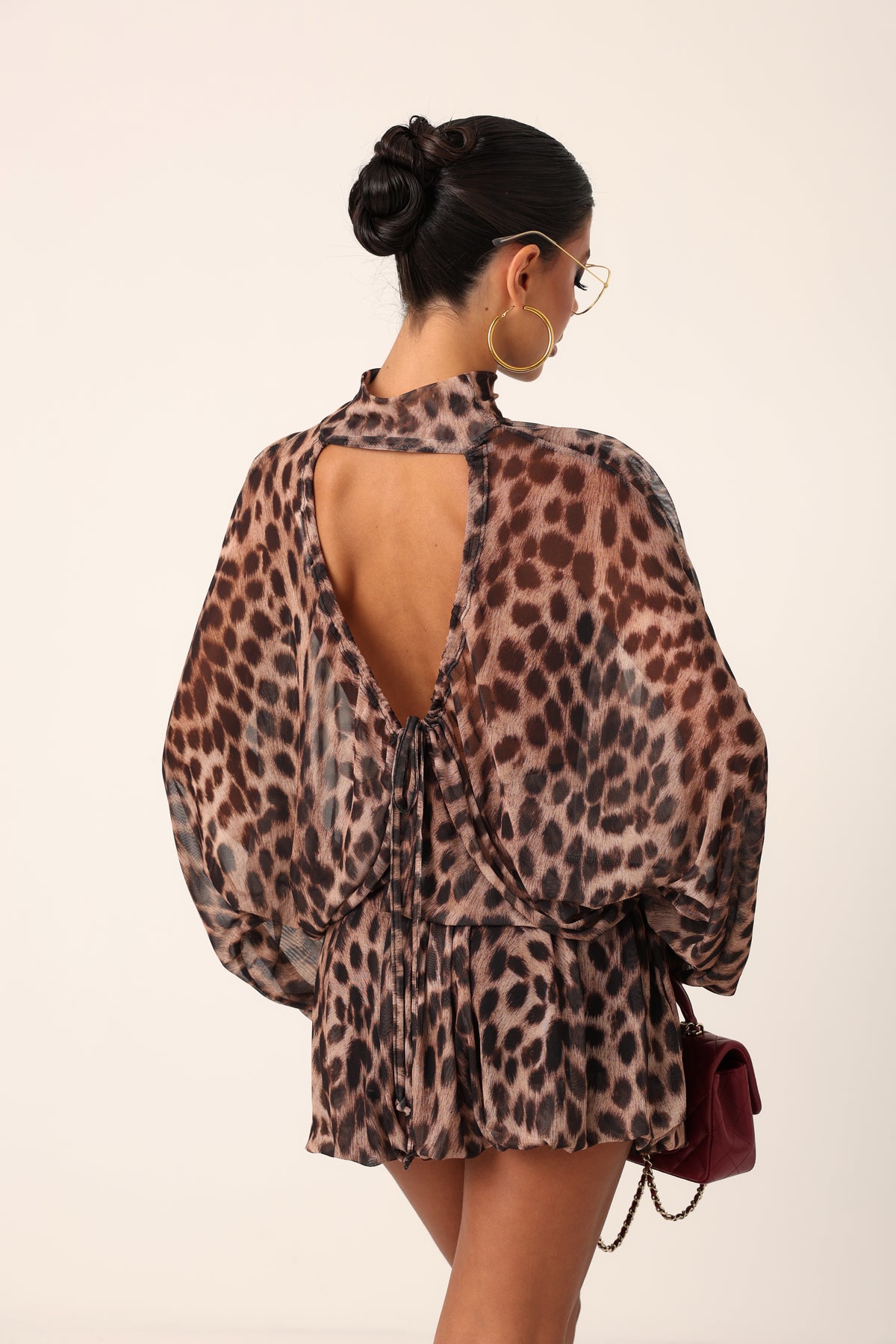 VESTITO VELATO SMERALDA LEOPARDATO BY LUMINA