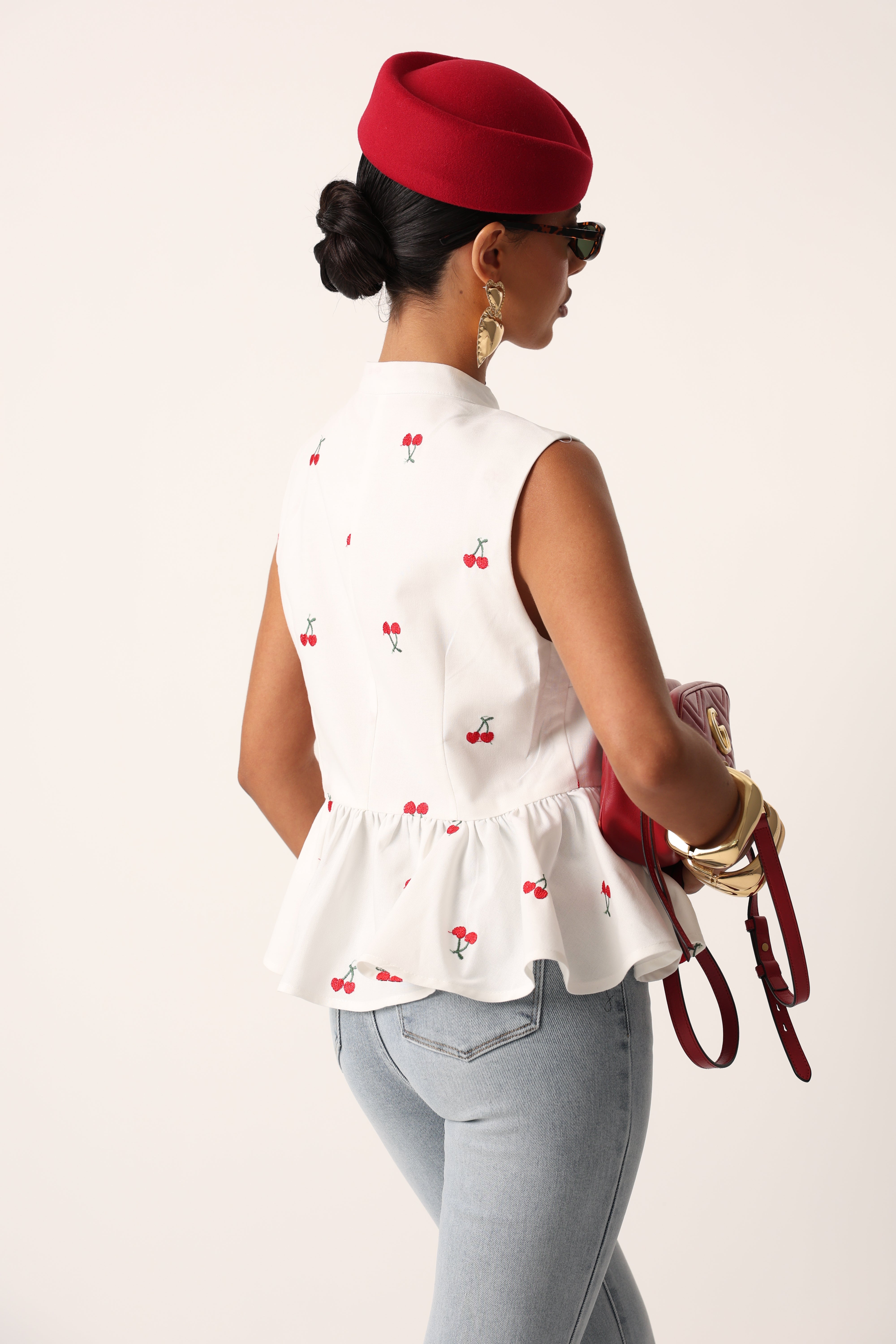 GILET CHERRY BIANCO
