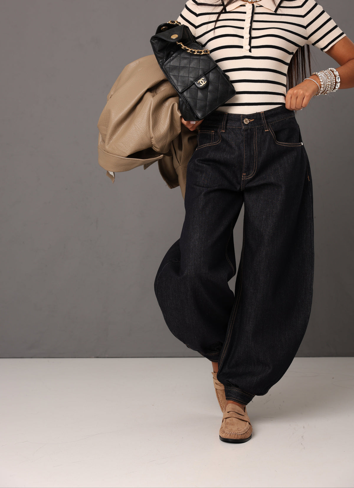 JEANS BALLOON SUERTE DENIM SCURO
