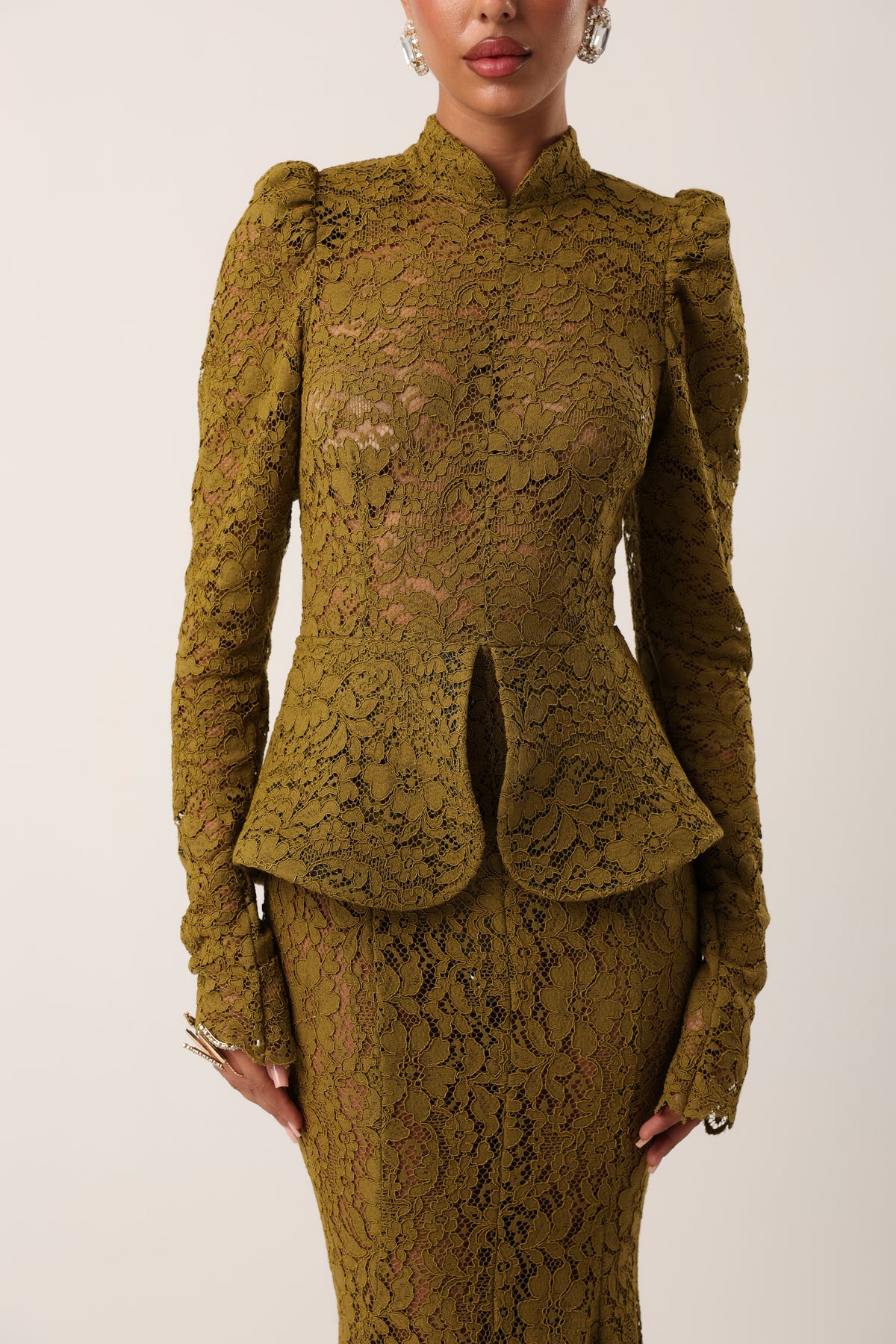 VESTITO PIZZO DARK PROMISE PISTACCHIO BY MARZIA MANGO