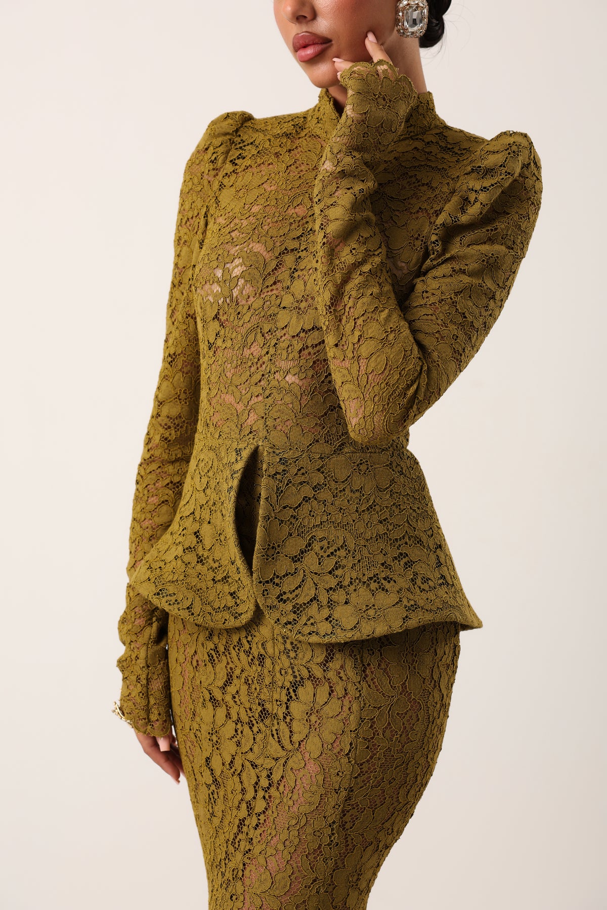 VESTITO PIZZO DARK PROMISE PISTACCHIO BY MARZIA MANGO