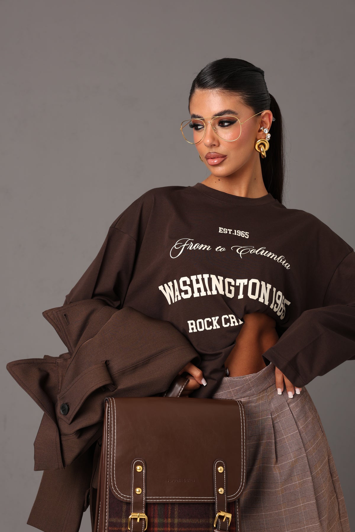 MAGLIA WASHINGTON MARRONE 100% COTONE