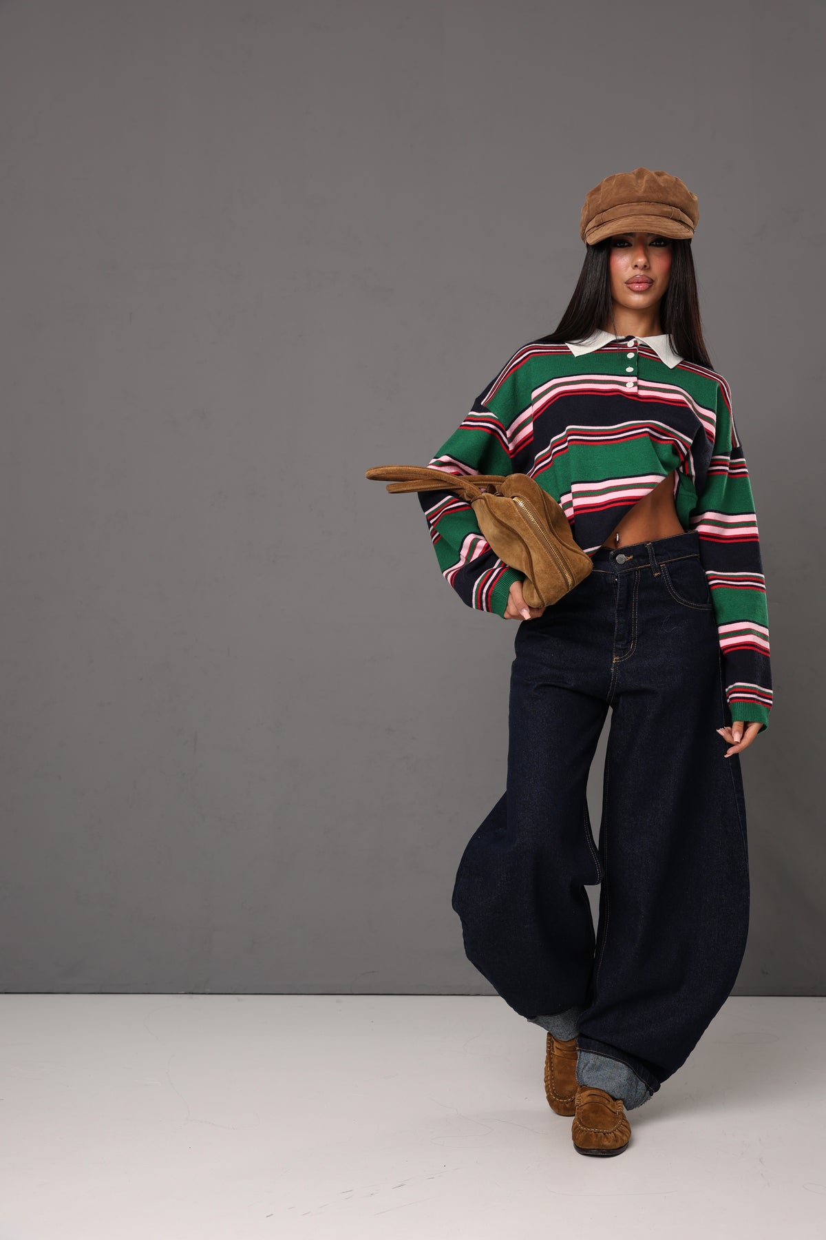 JEANS BALLOON CON RISVOLTO ROXANA DENIM SCURO