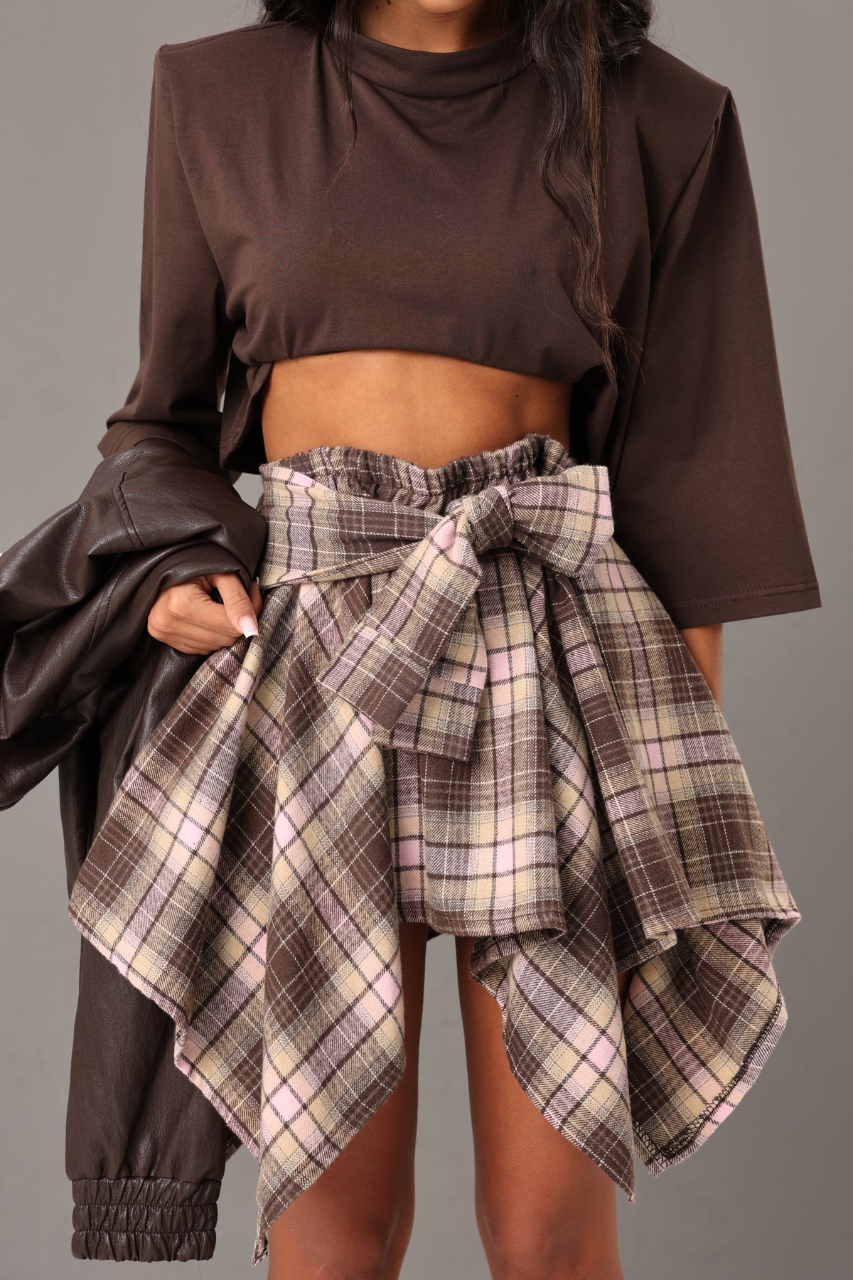 PANTAGONNA TARTAN ELIAS ROSA/MARRONE