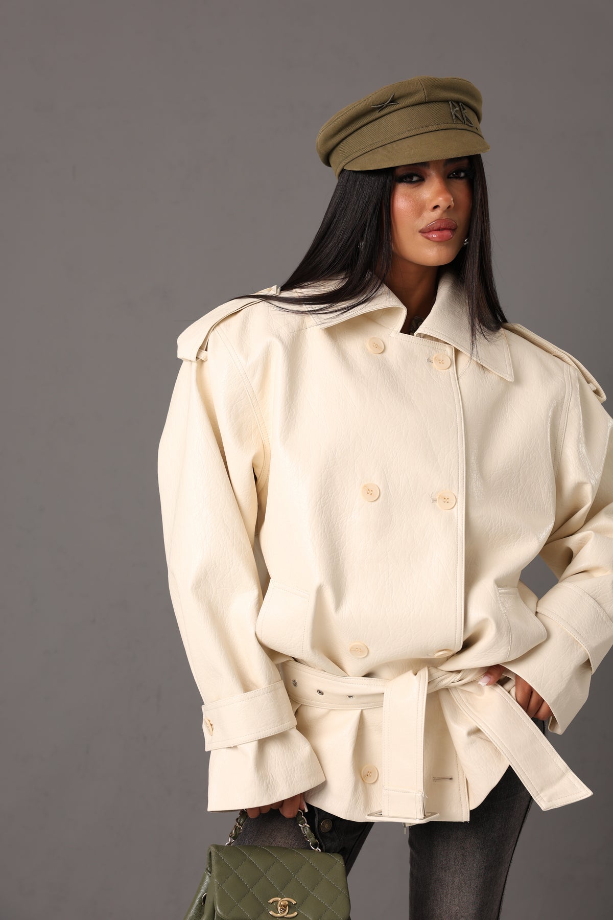 CHIODO ECOPELLE SLOAN CREMA + CINTURA