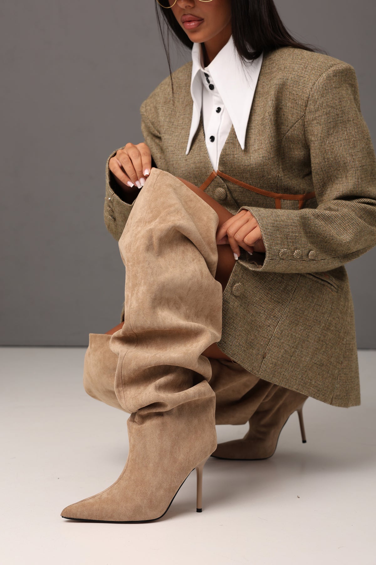 STIVALI ECOCAMOSCIO ROSARIA BEIGE