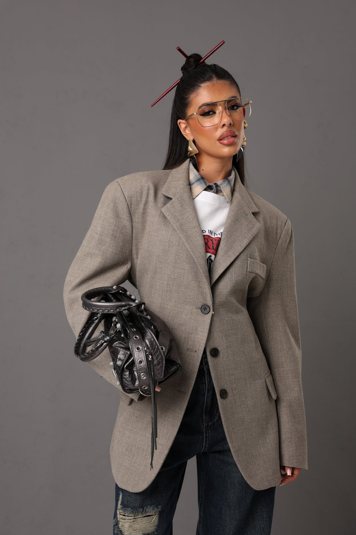GIACCA FIOCCO LILLIE TAUPE BY LUMINA
