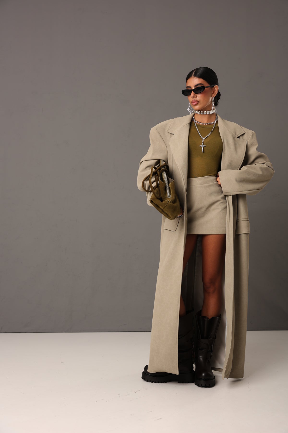 MINIGONNA ECOPELLE CARRIE BEIGE BY MARZIA MANGO