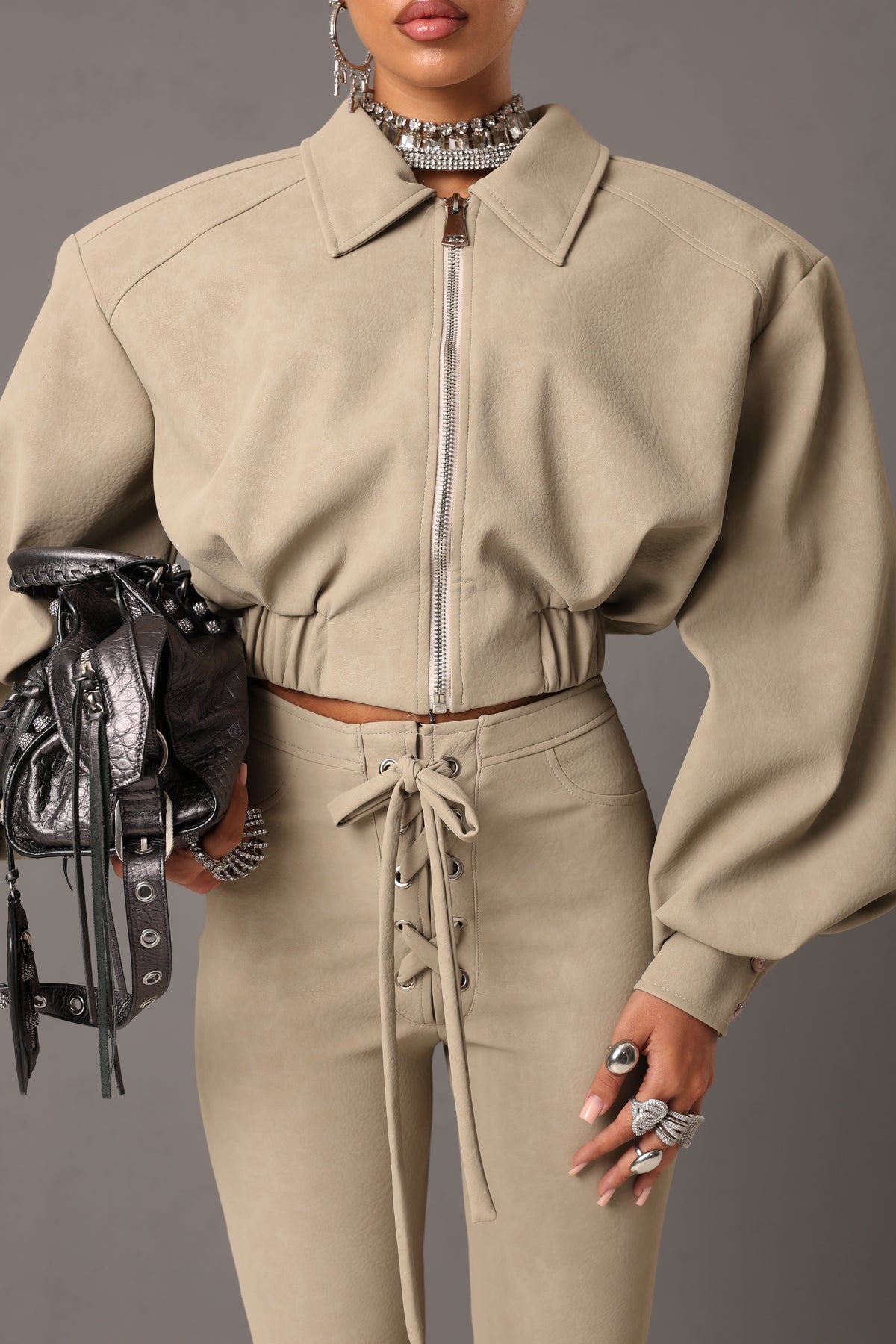 BOMBER ECOPELLE ANNABELLE BEIGE BY MARZIA MANGO