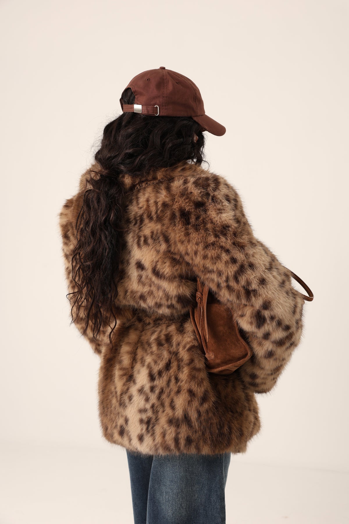 ECOPELLICCIA ANIMALIER COURMAYEUR BEIGE + CINTURA BY LUMINA