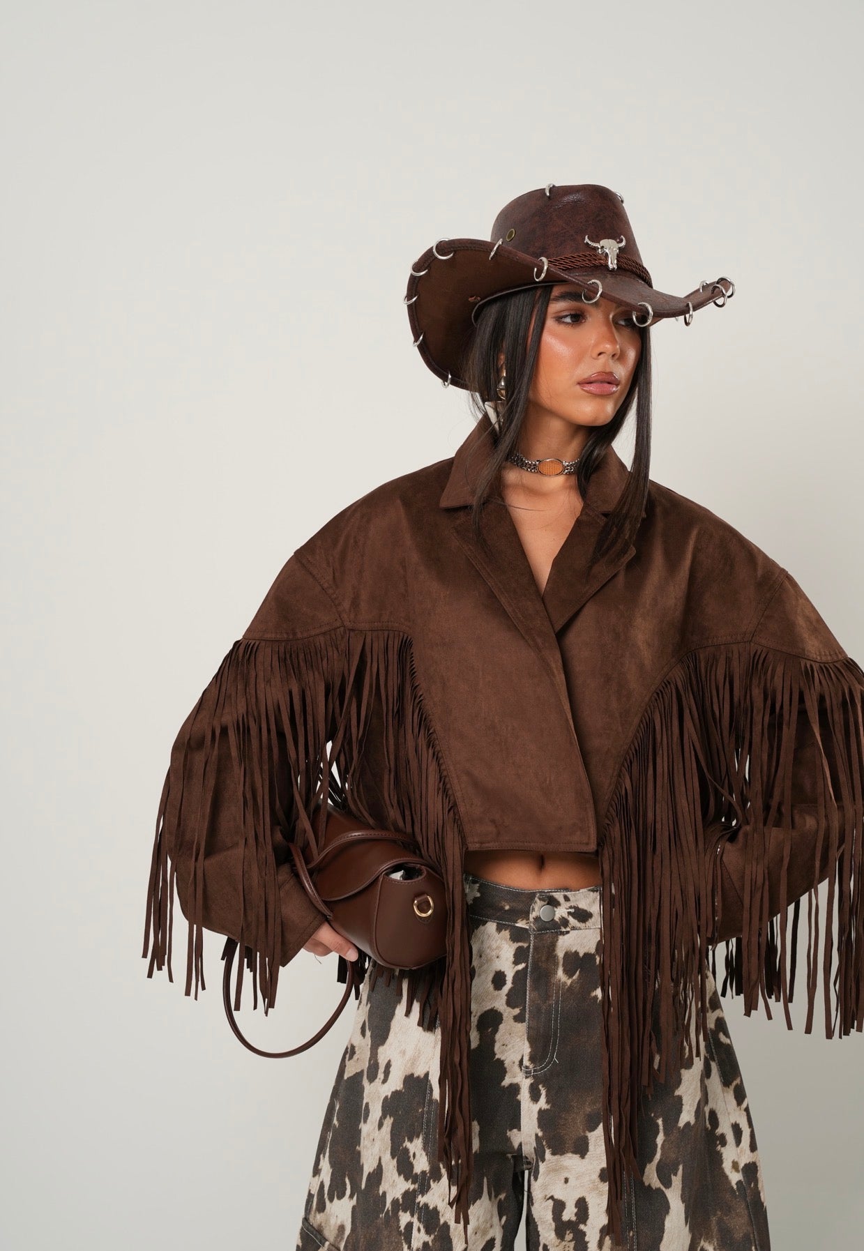 Giacca ecocamoscio Suede marrone