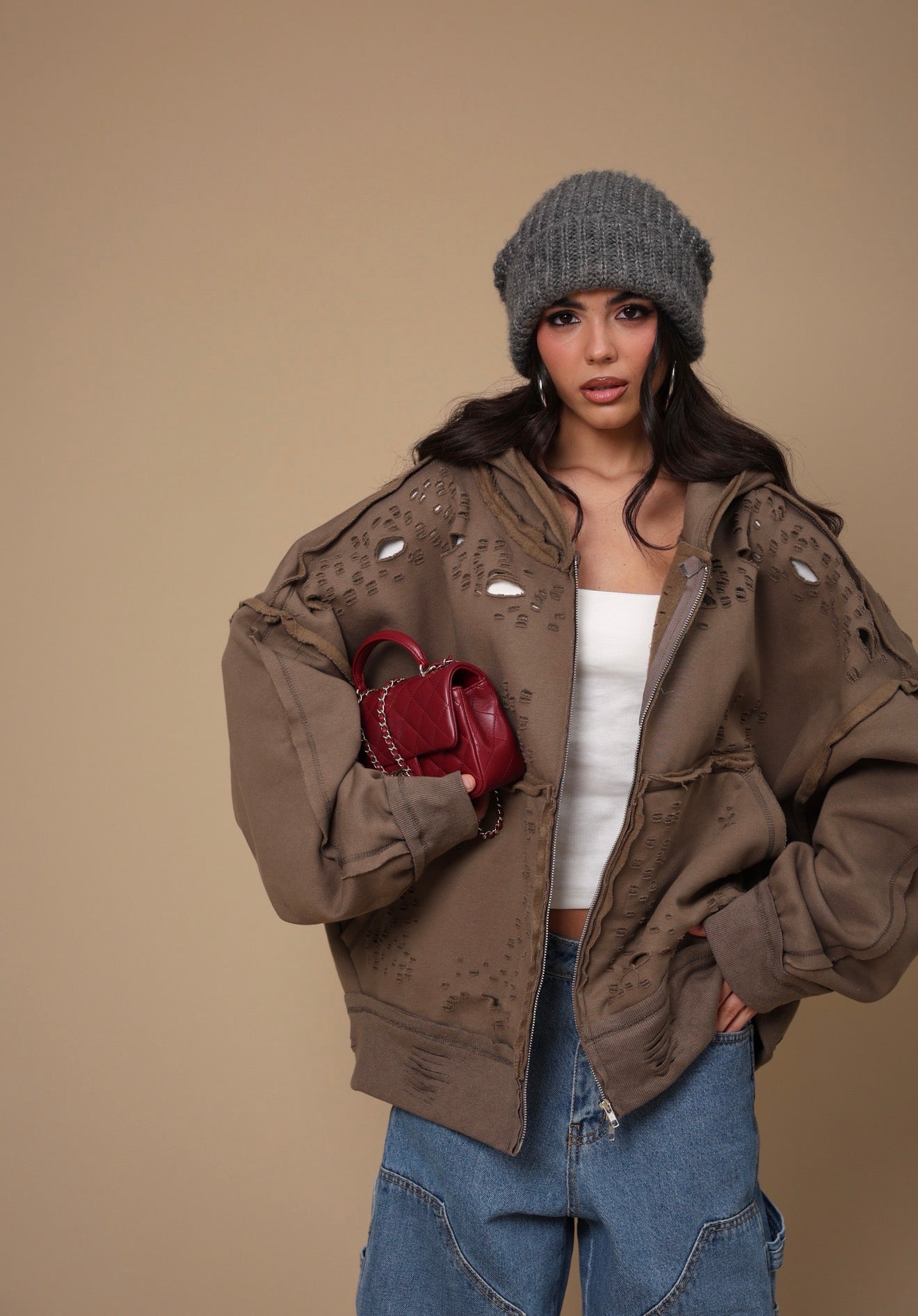 FELPA ROTTURE HURY MARRONE