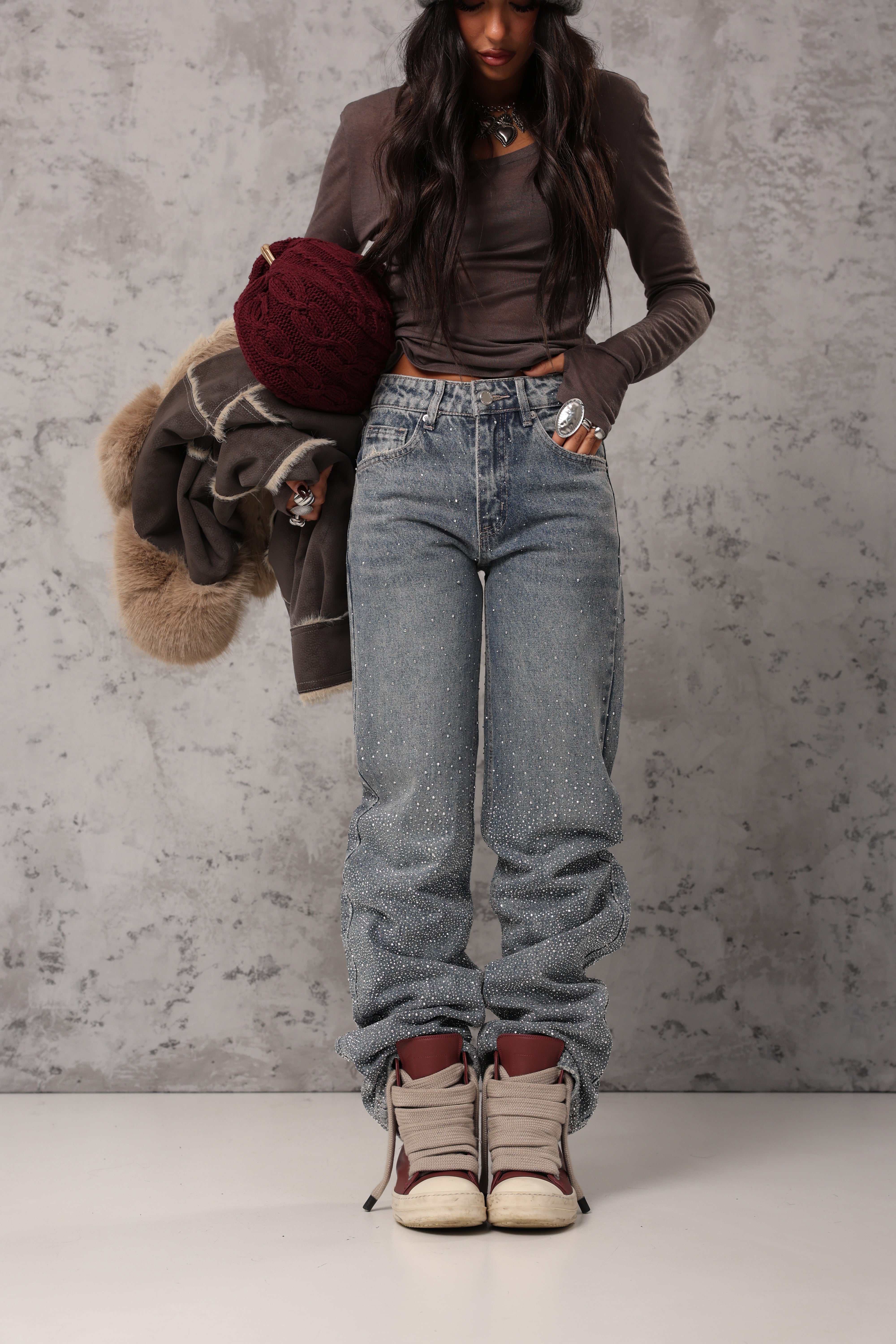 JEANS STRASS HUBERT LAVAGGIO MEDIO