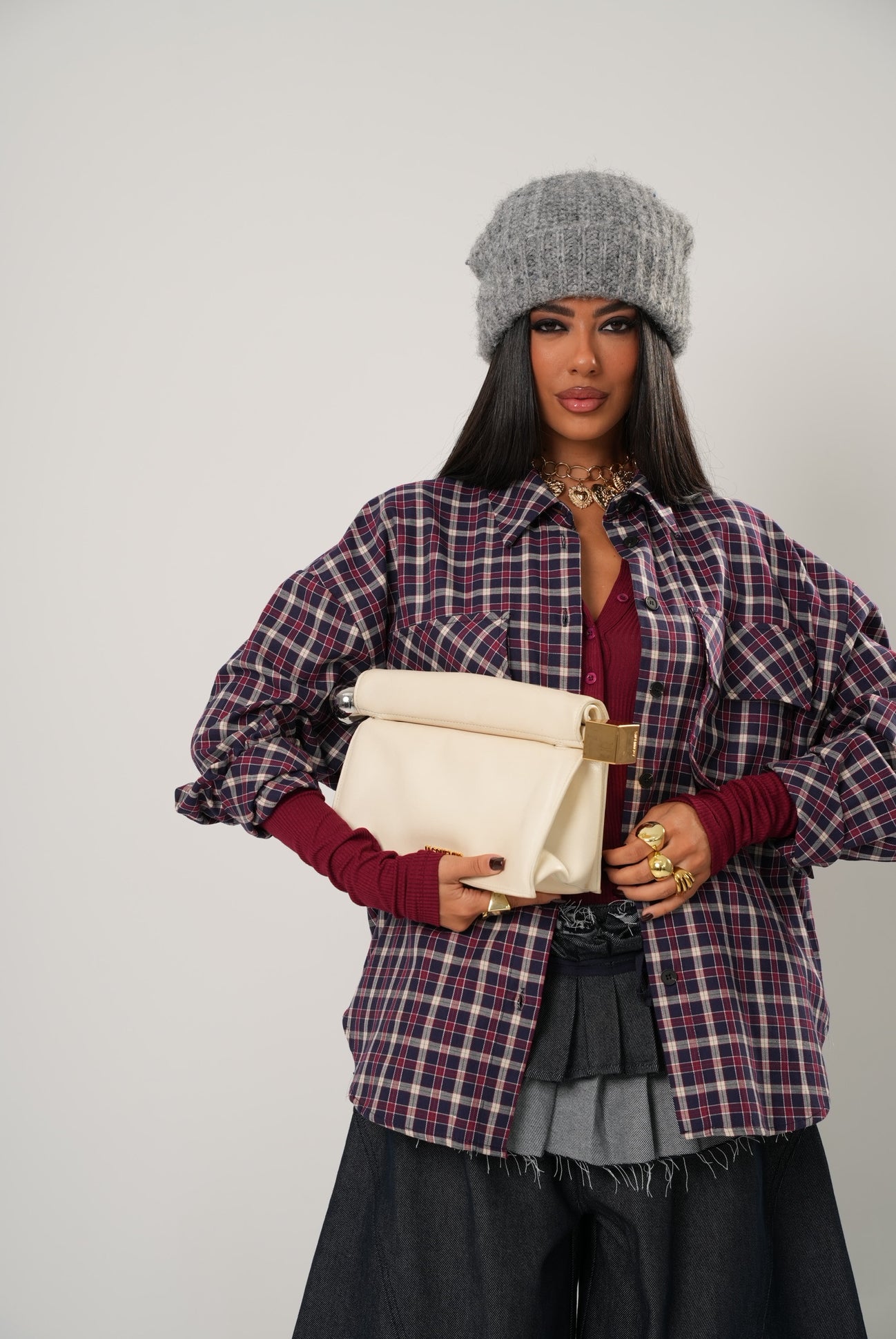 Camicia quadri Rayon blu by Lumina