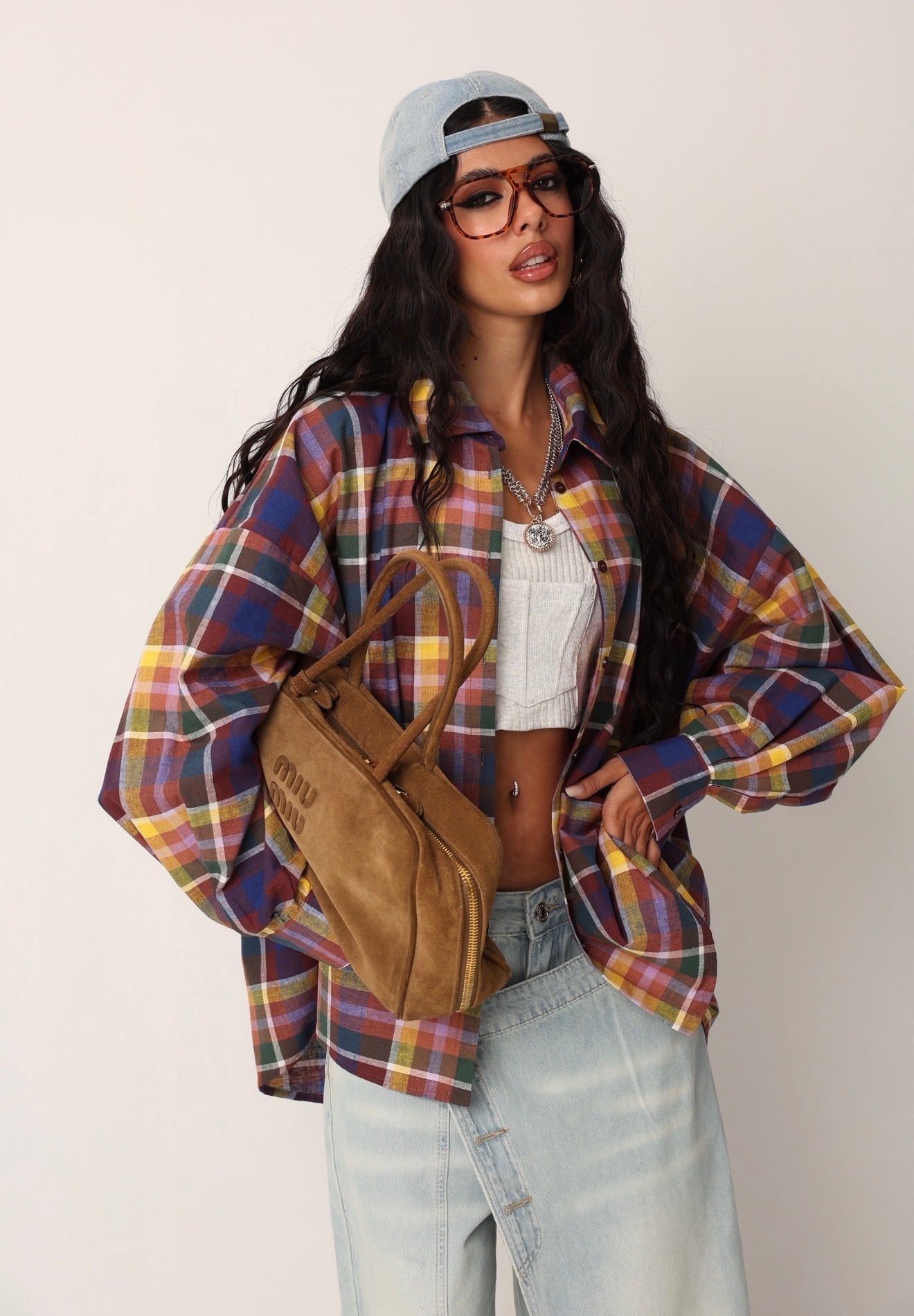 CAMICIA QUADRI HERMIONE TERRACOTTA BY MARZIA MANGO