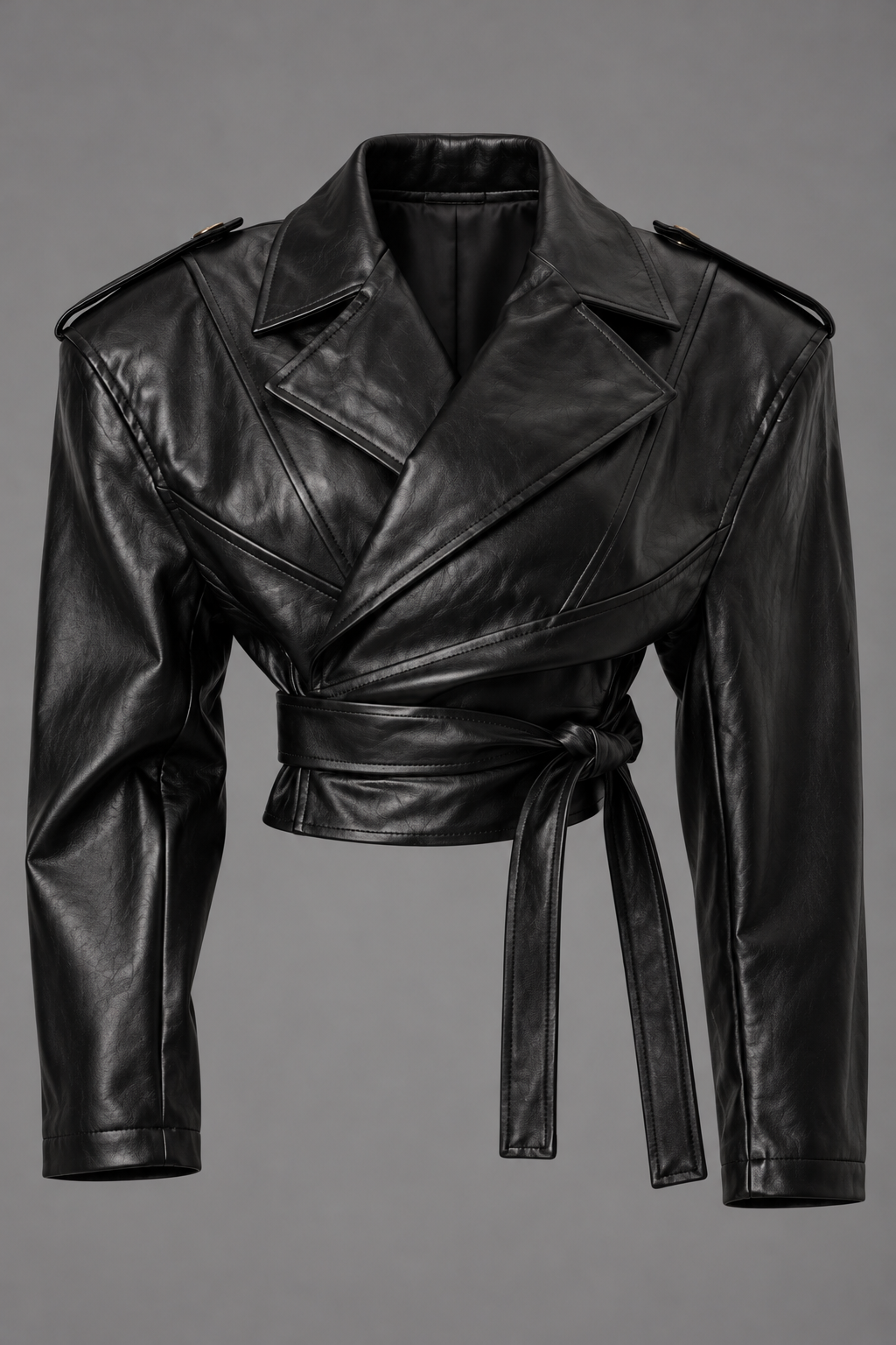 DIEGO FAUX LEATHER BIKER JACKET BLACK