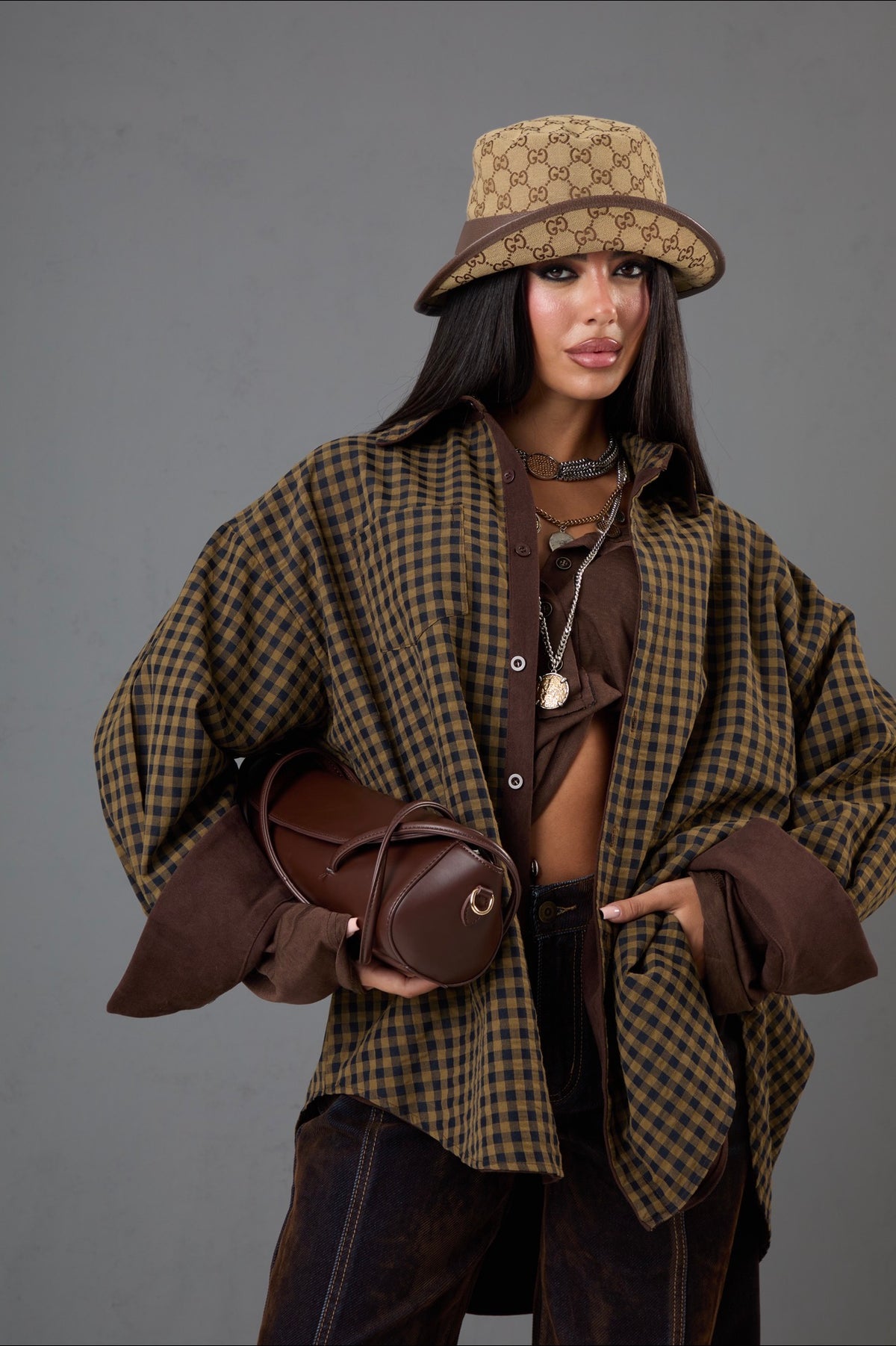 CAMICIA DOUBLE FACE MYRTLE MARRONE