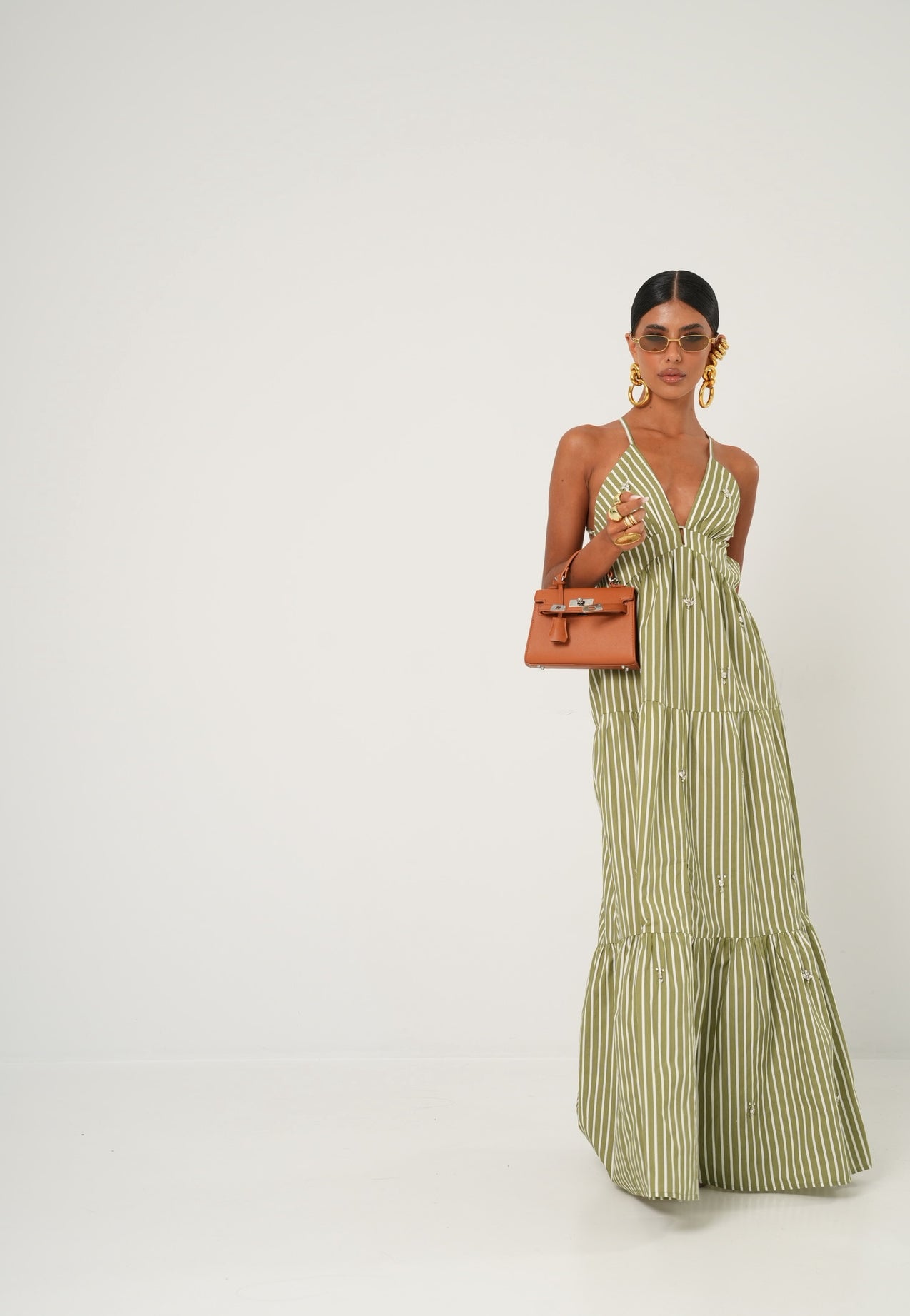 Vestito righe Ape verde