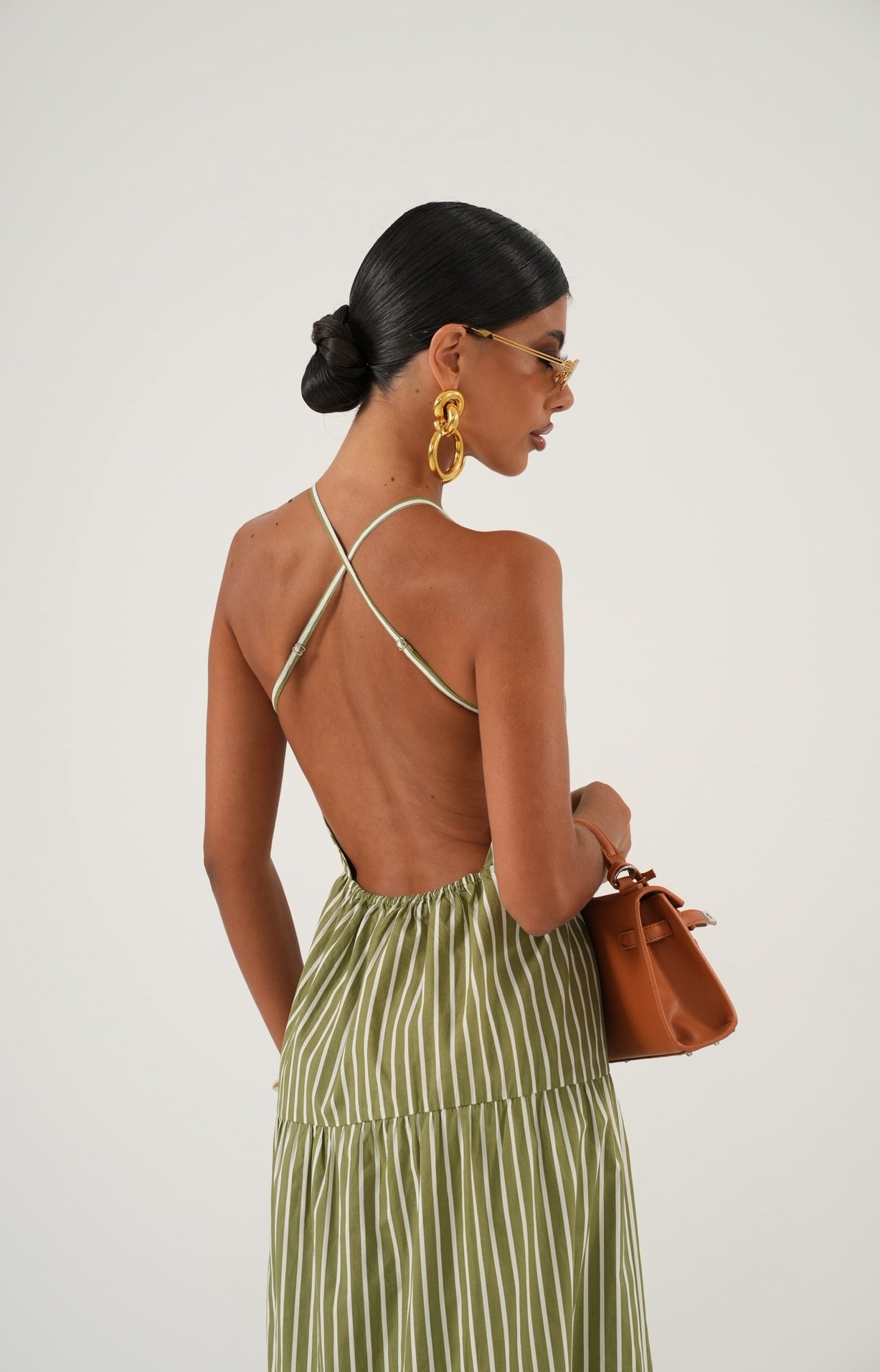Vestito righe Ape verde