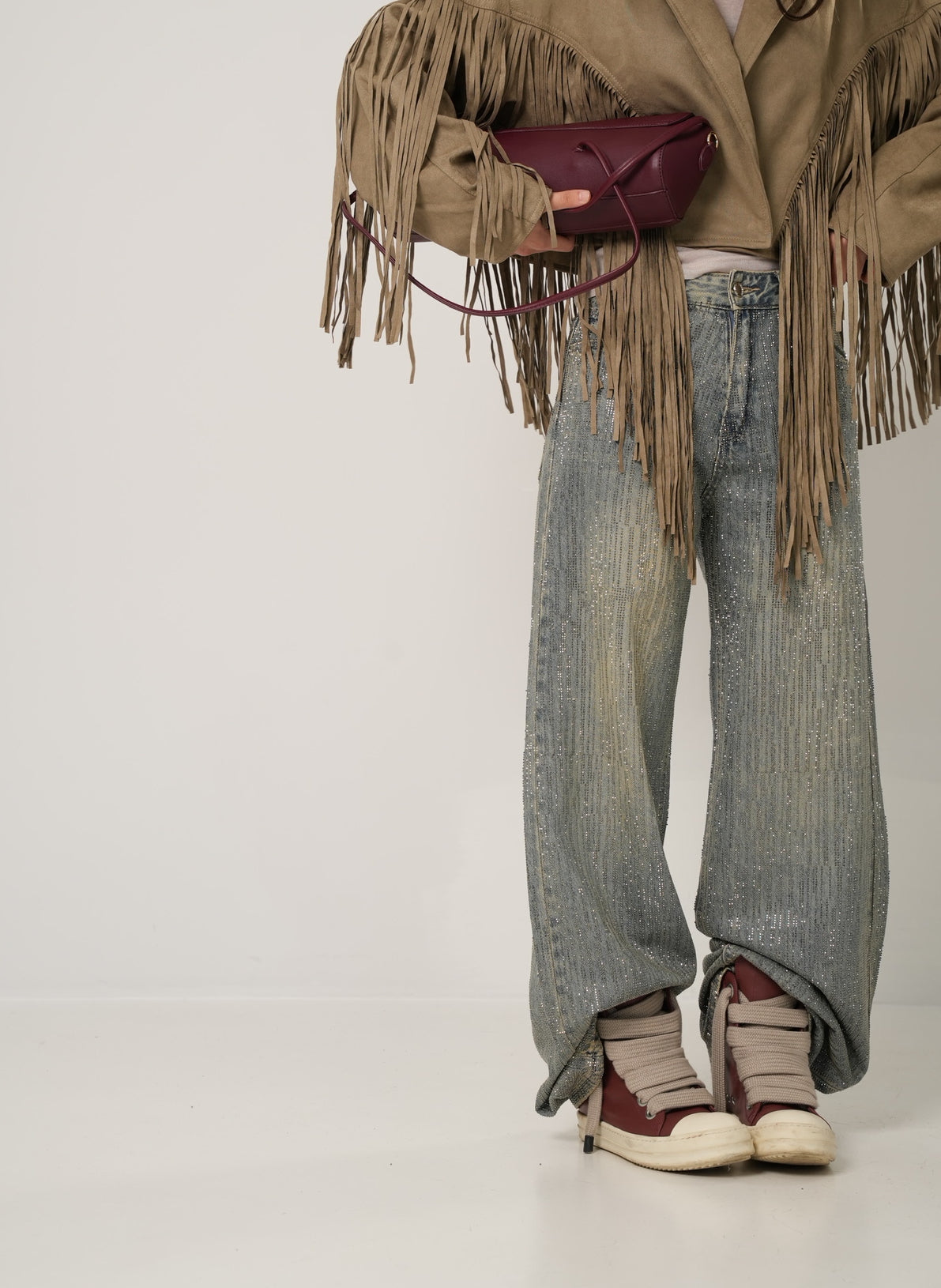 Jeans strass Jonny slavato