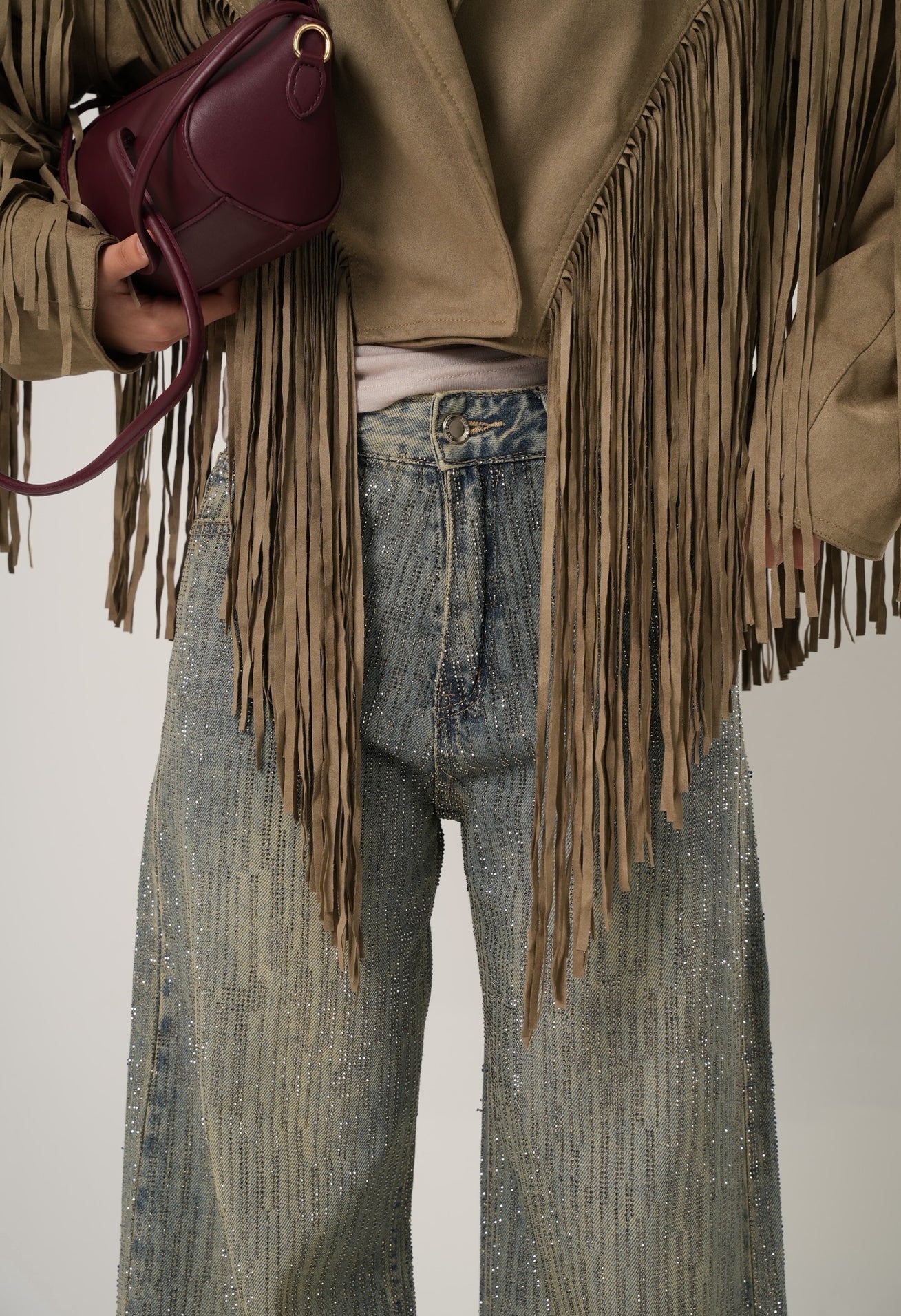 Jeans strass Jonny slavato