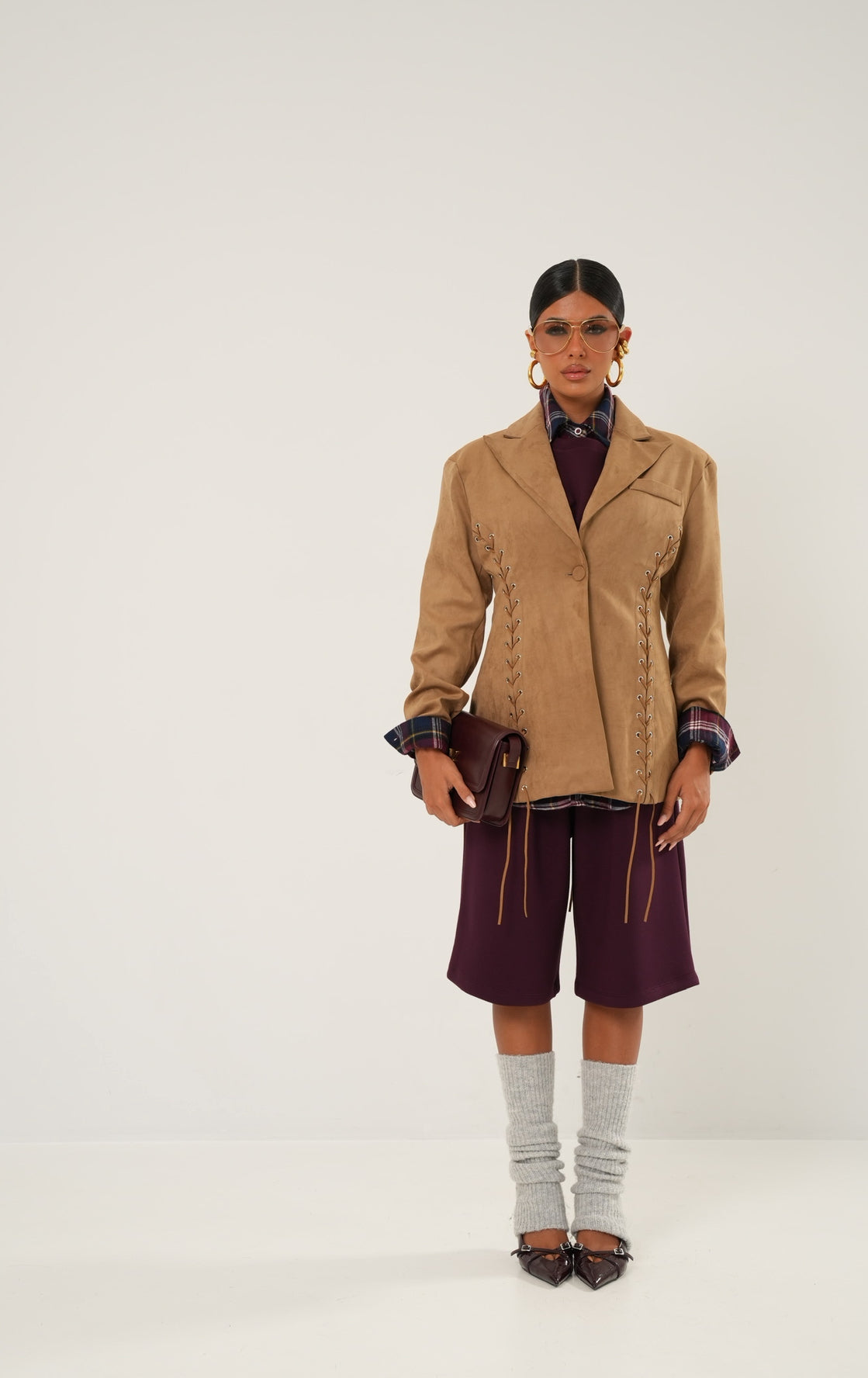 Giacca stringhe Bellatrix camel