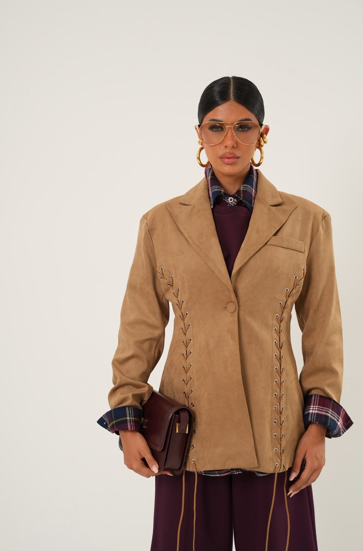 Giacca stringhe Bellatrix camel