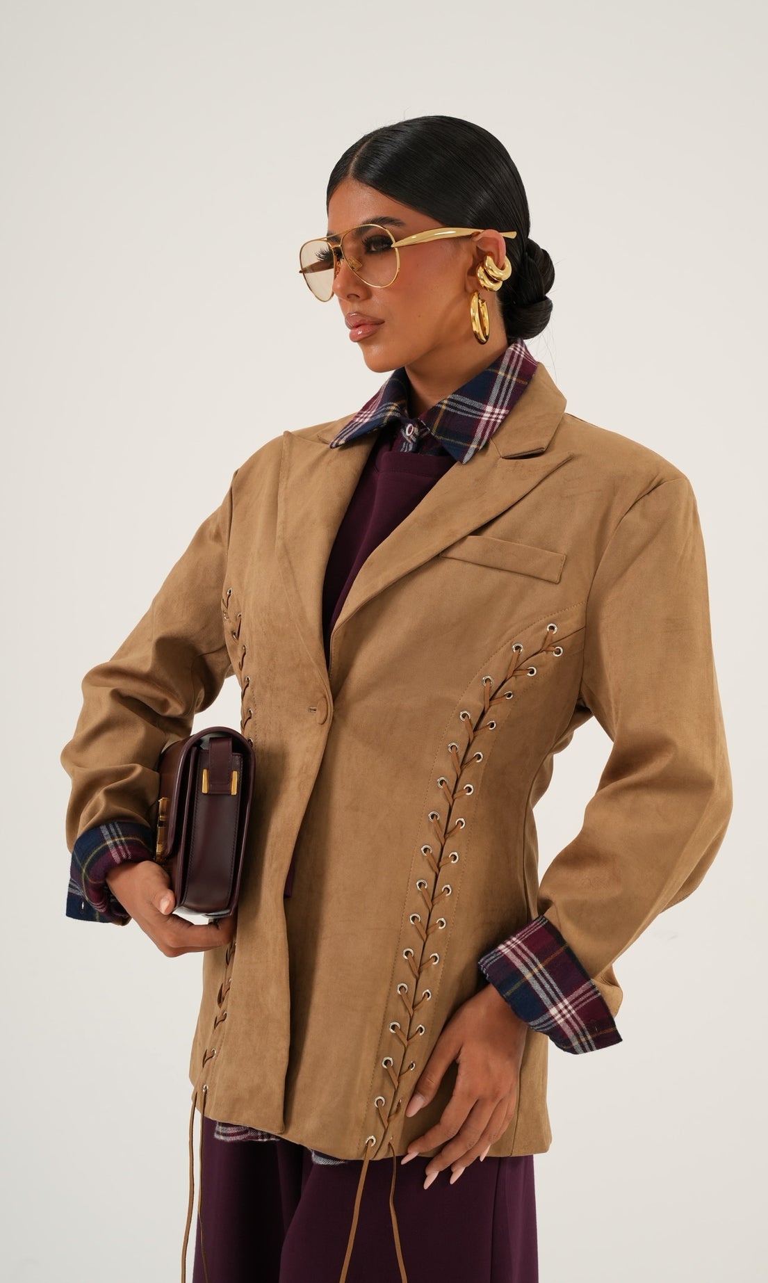 Giacca stringhe Bellatrix camel