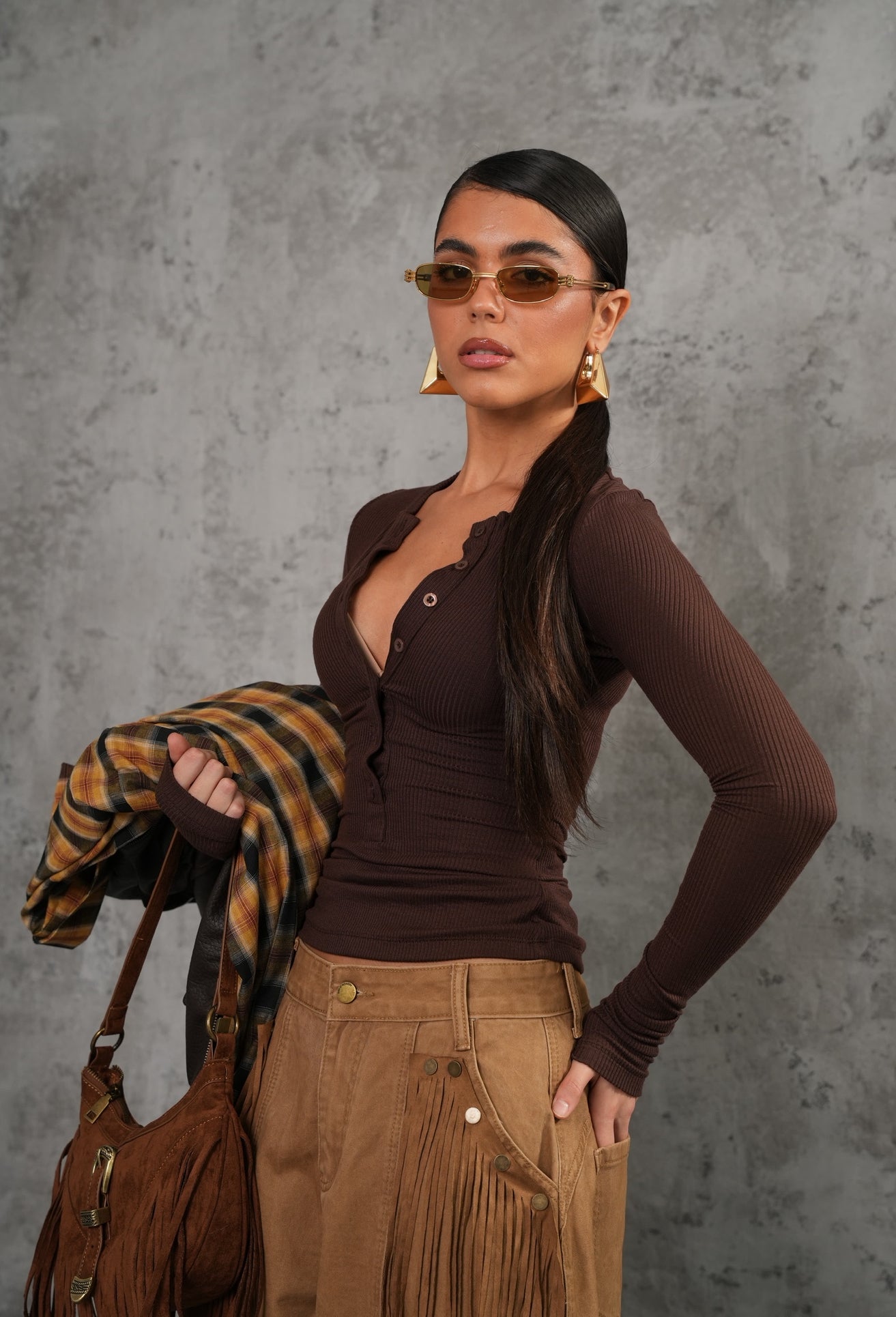 MAGLIETTINA KESHA MARRONE BY MARZIA MANGO