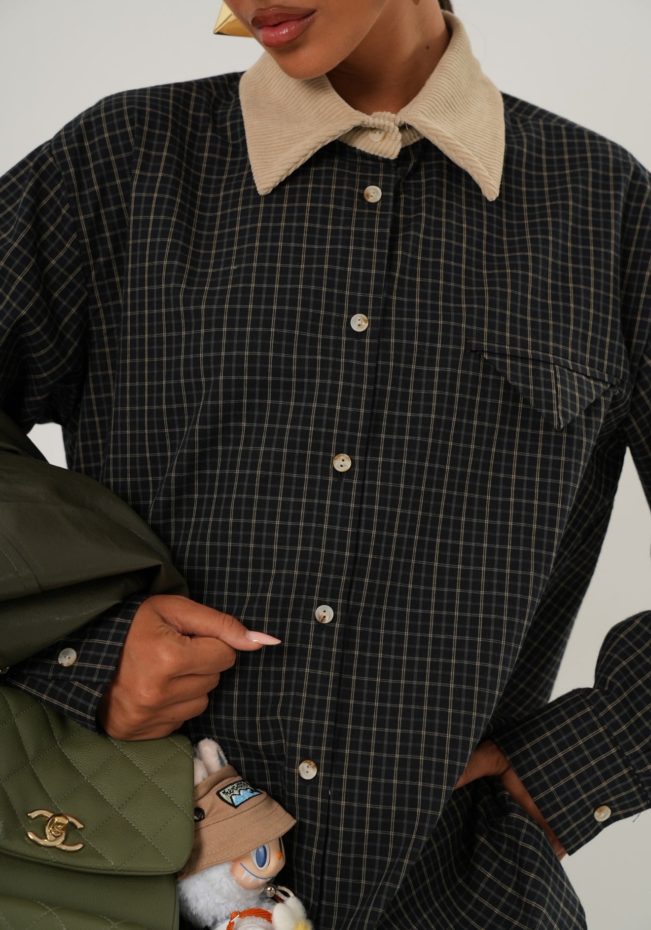 Camicia colletto Circe blu by Lumina