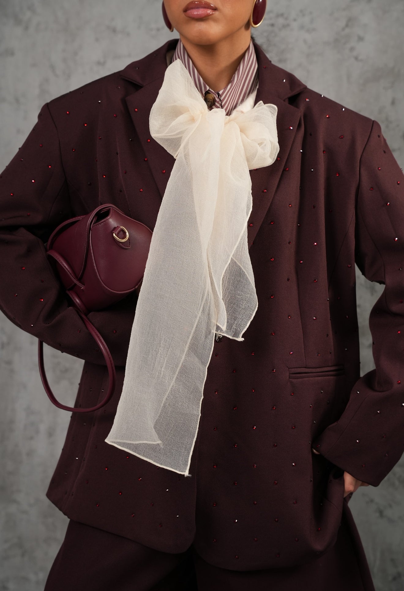 Blazer strass Demy bordeaux