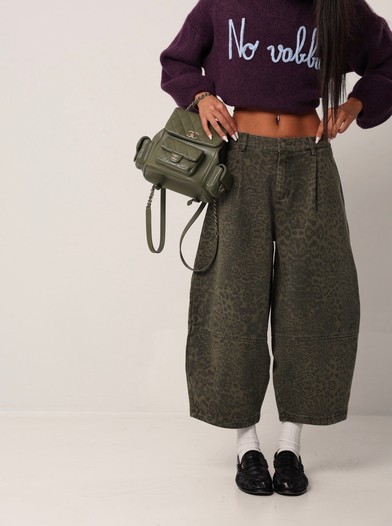 JEANS LEOPARDATI ELAINE VERDI