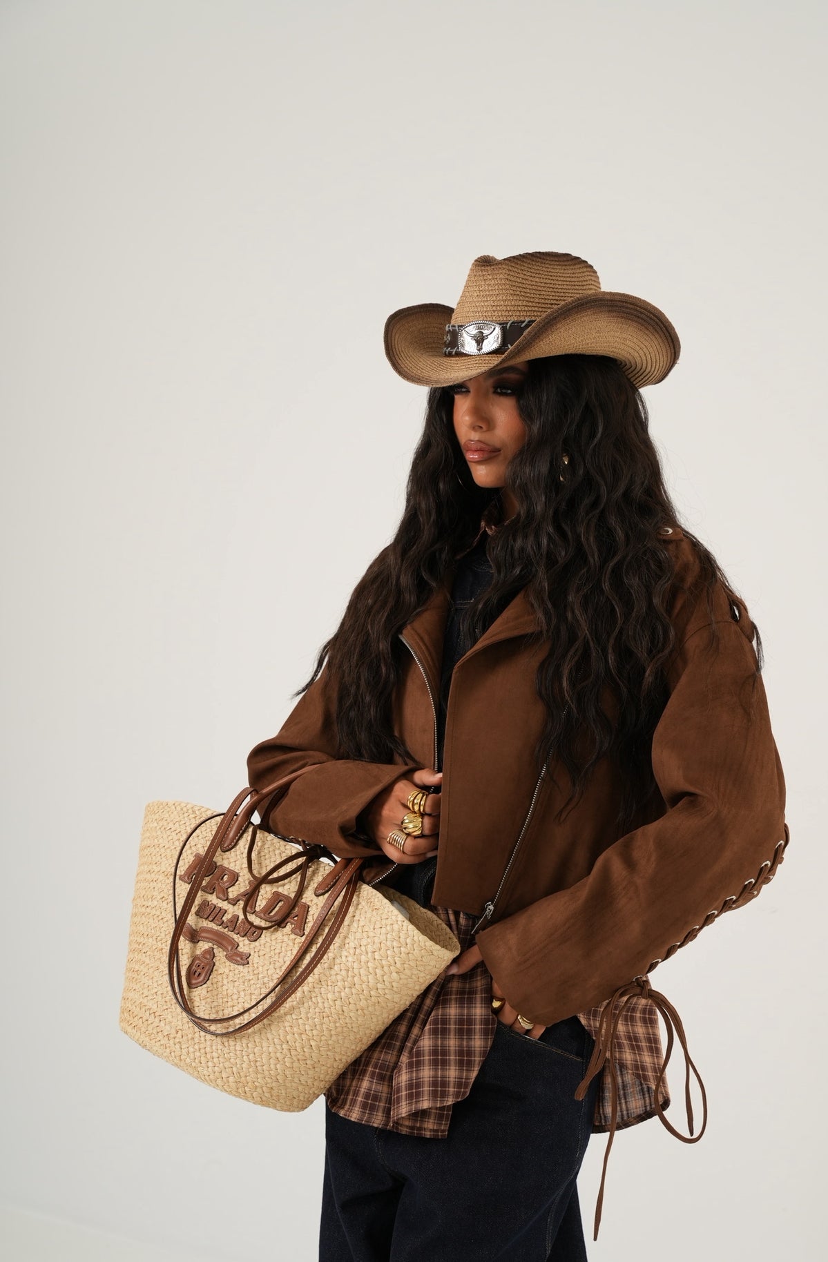 Chiodo stringhe Velia marrone