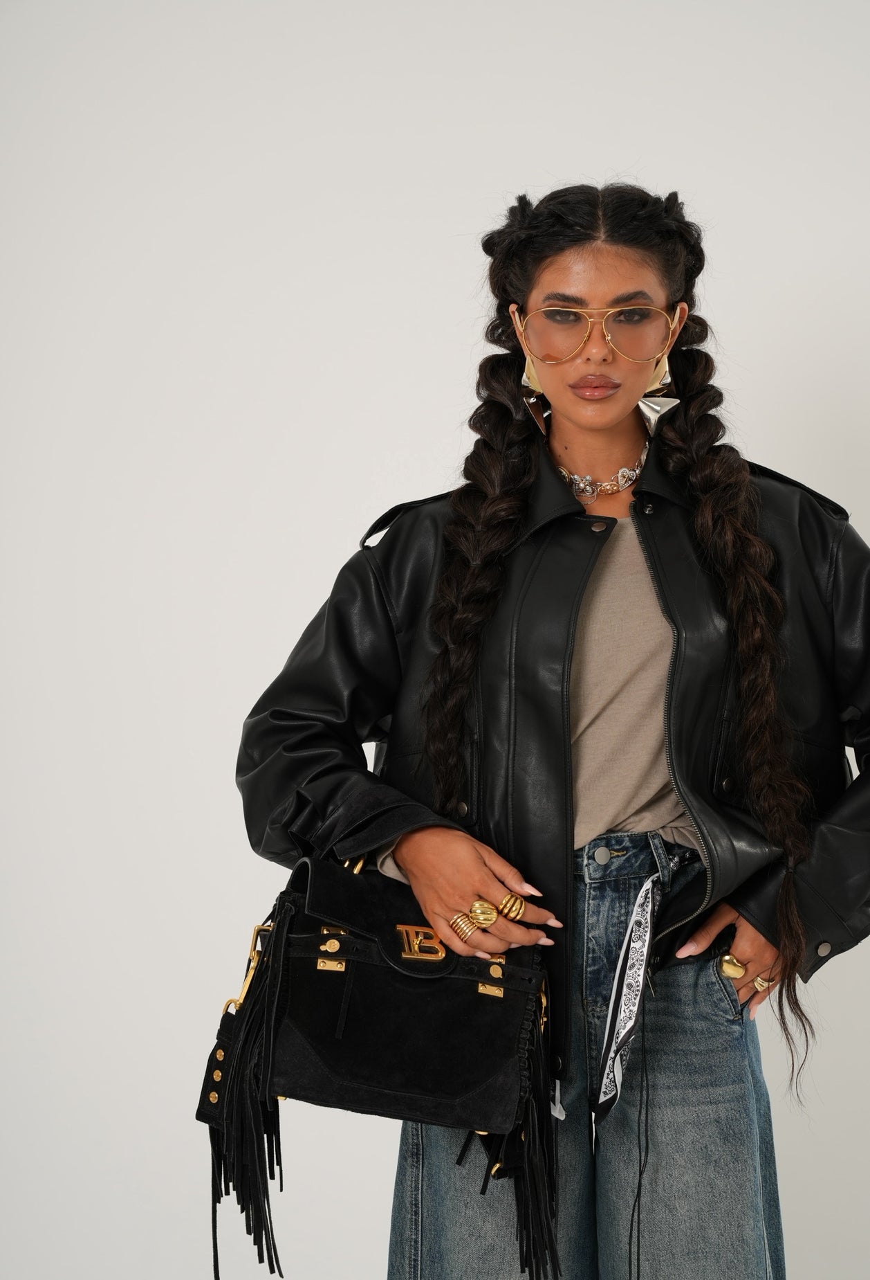 Bomber ecopelle Thalia nero