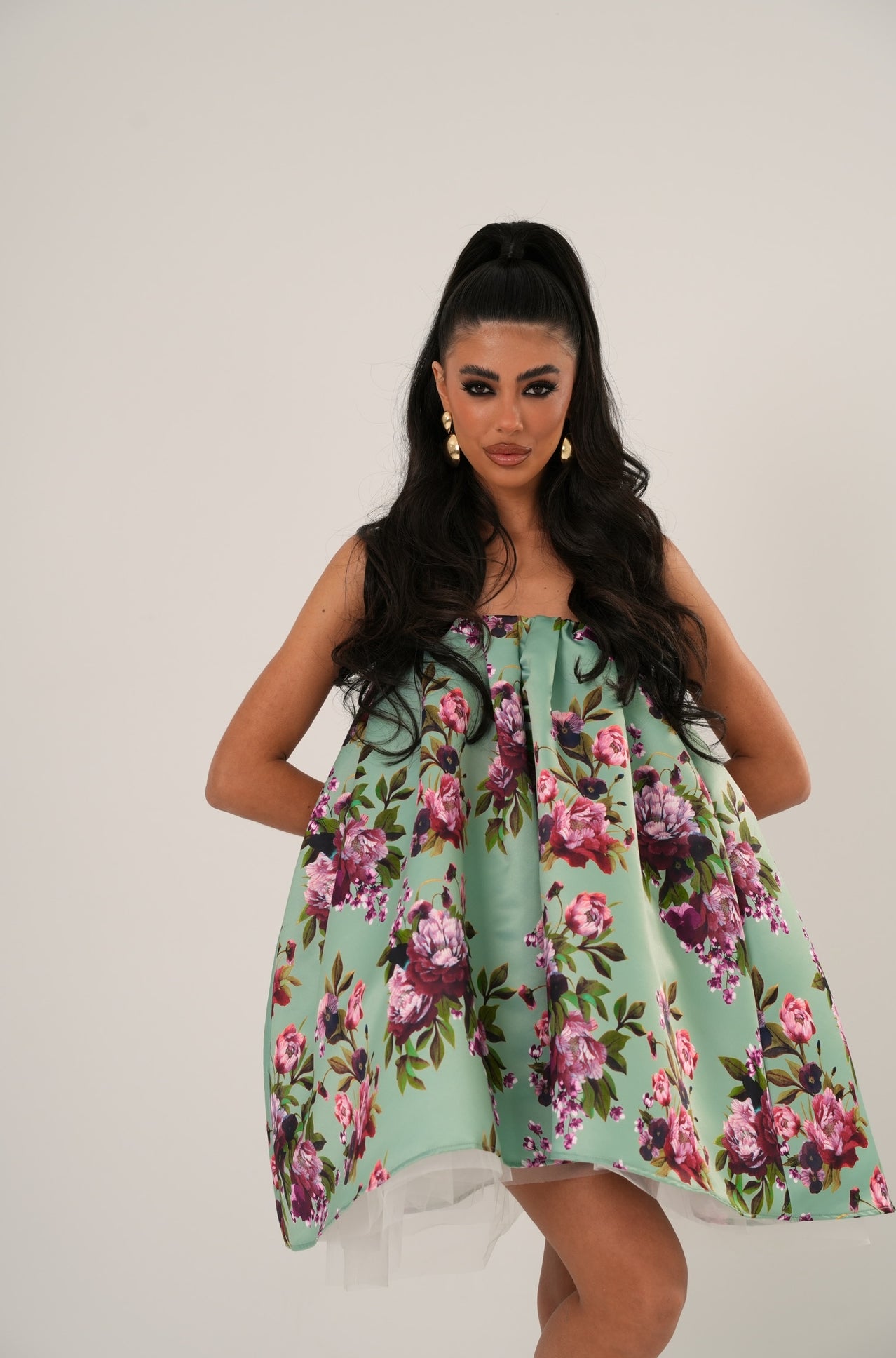 Vestito fiorato Maggiolino acqua