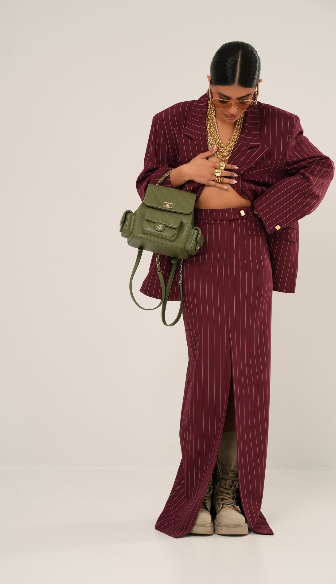 Gonna gessata Sorbillo bordeaux