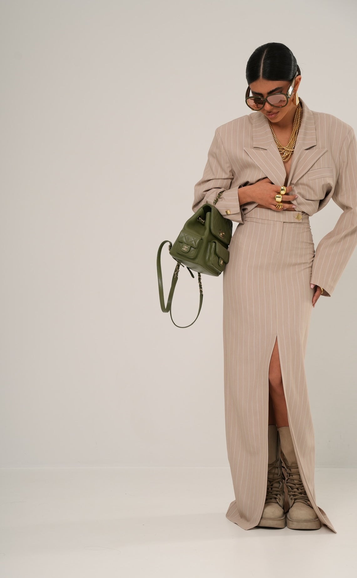 Gonna gessata Sorbillo beige