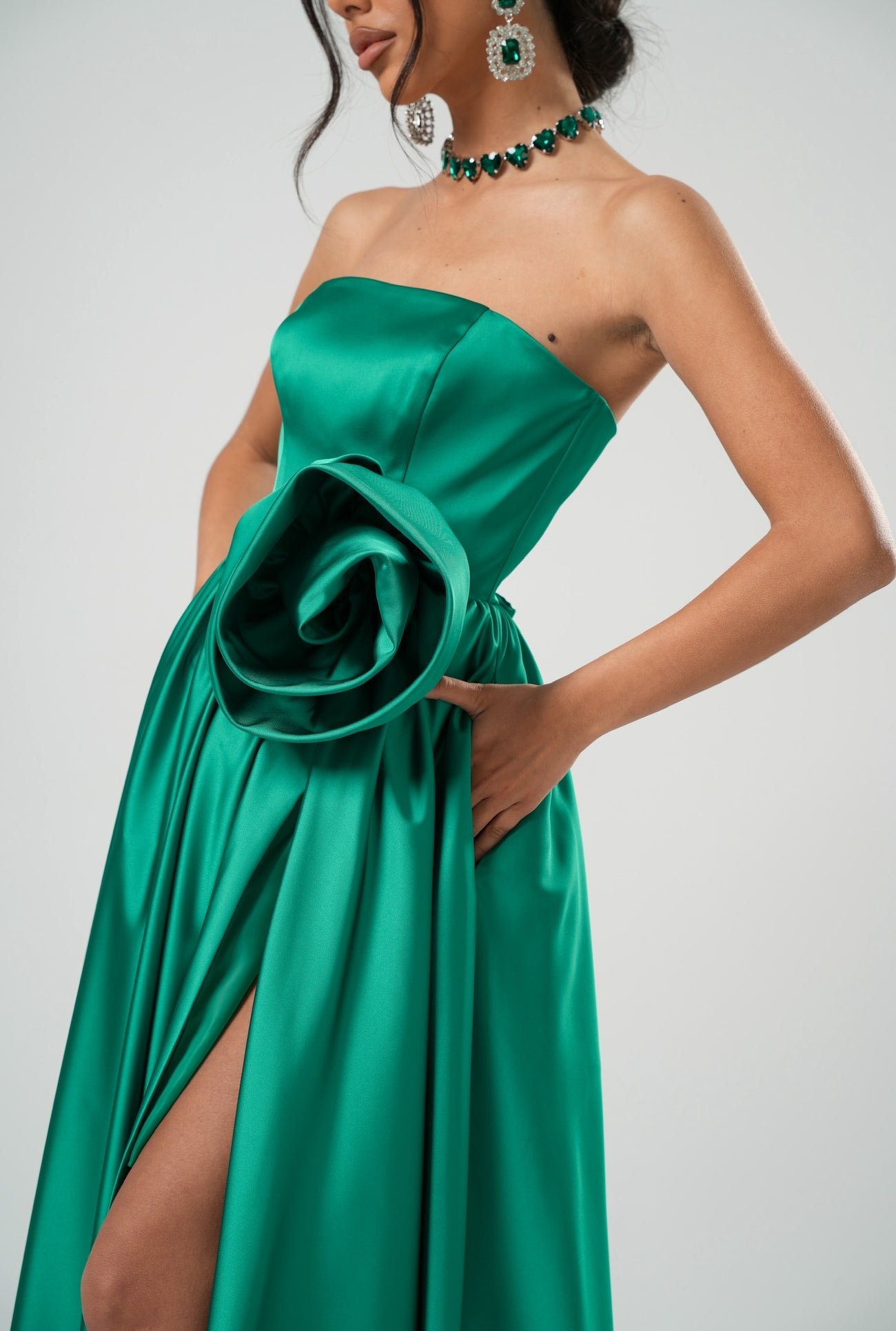 Vestito fiore Romi verde