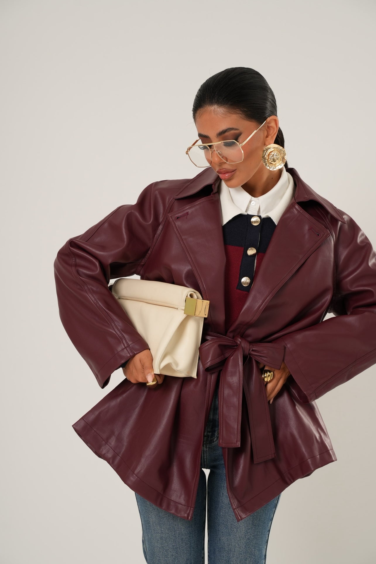 Trench ecopelle Canada bordeaux