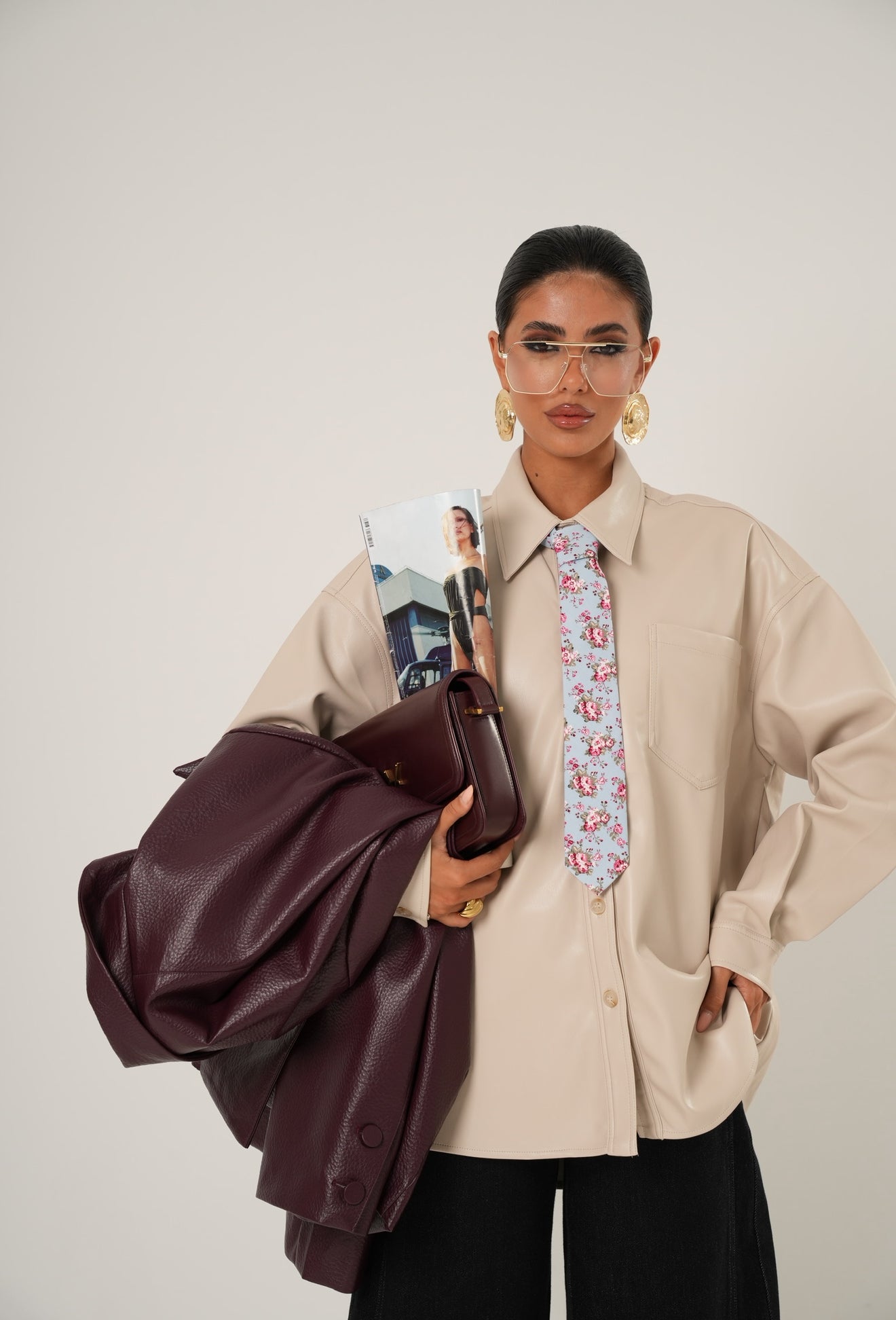 Camicia ecopelle Lavinia beige