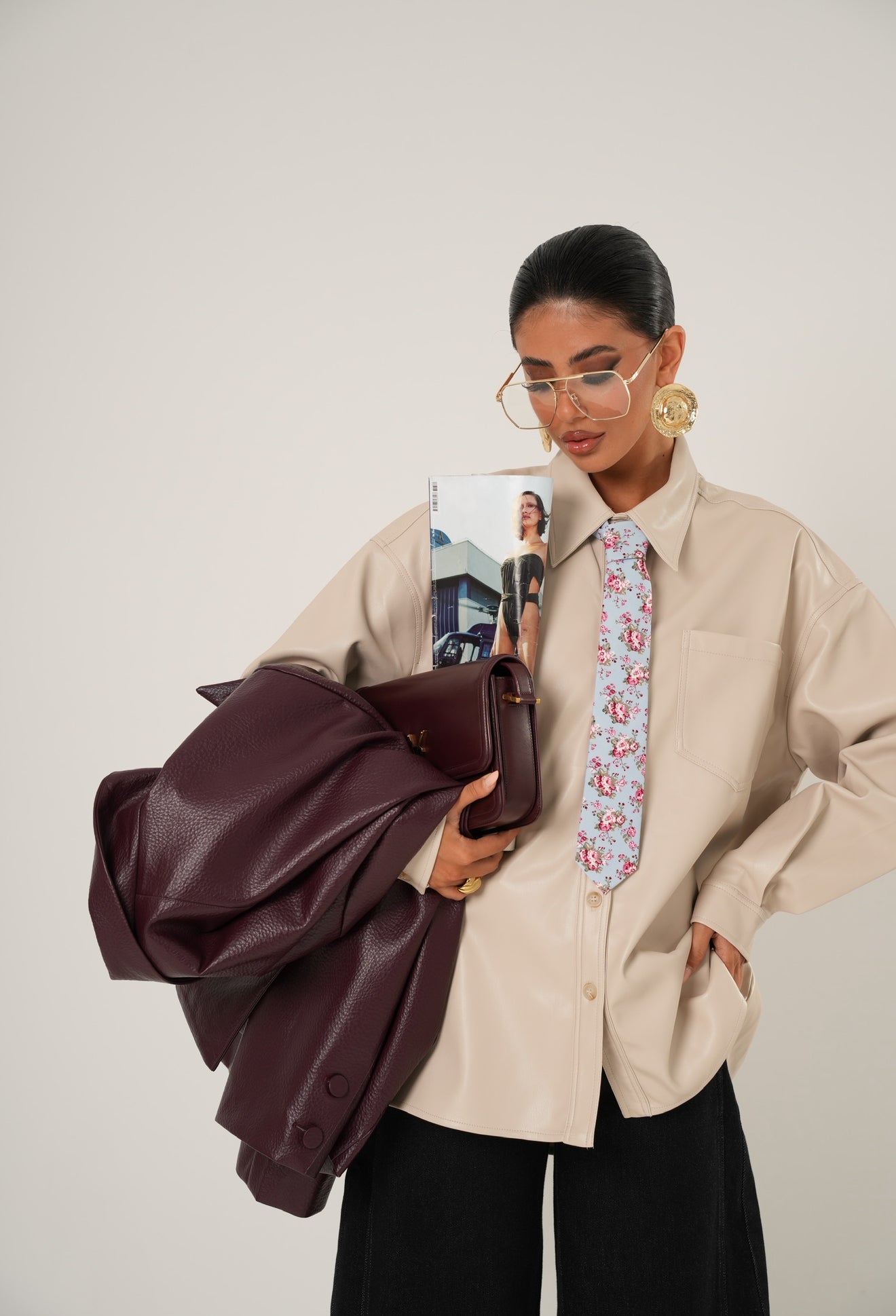 Camicia ecopelle Lavinia beige