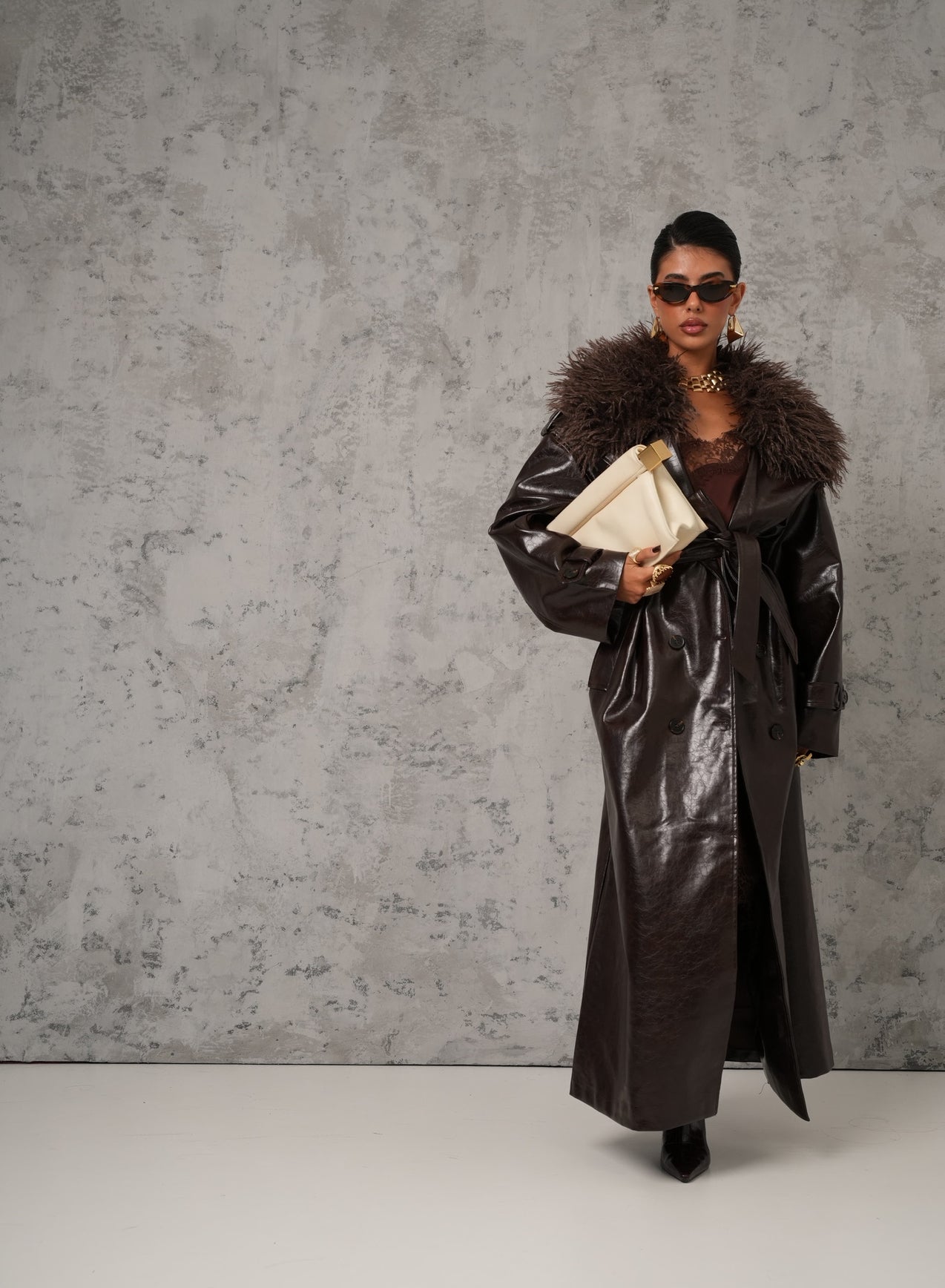 TRENCH LUNGO LILIANA MARRONE