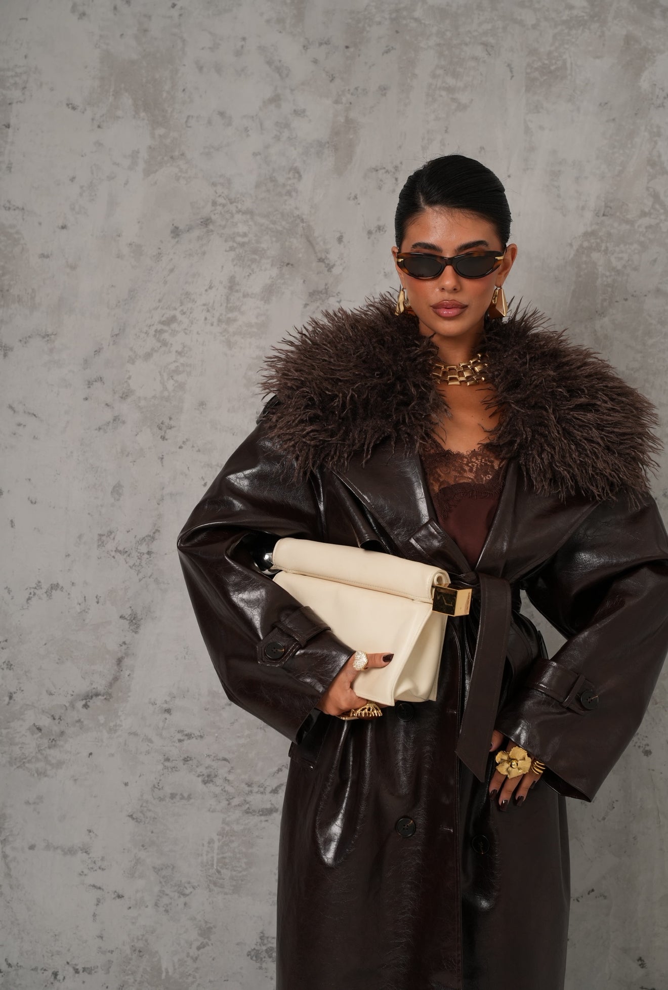 TRENCH LUNGO LILIANA MARRONE