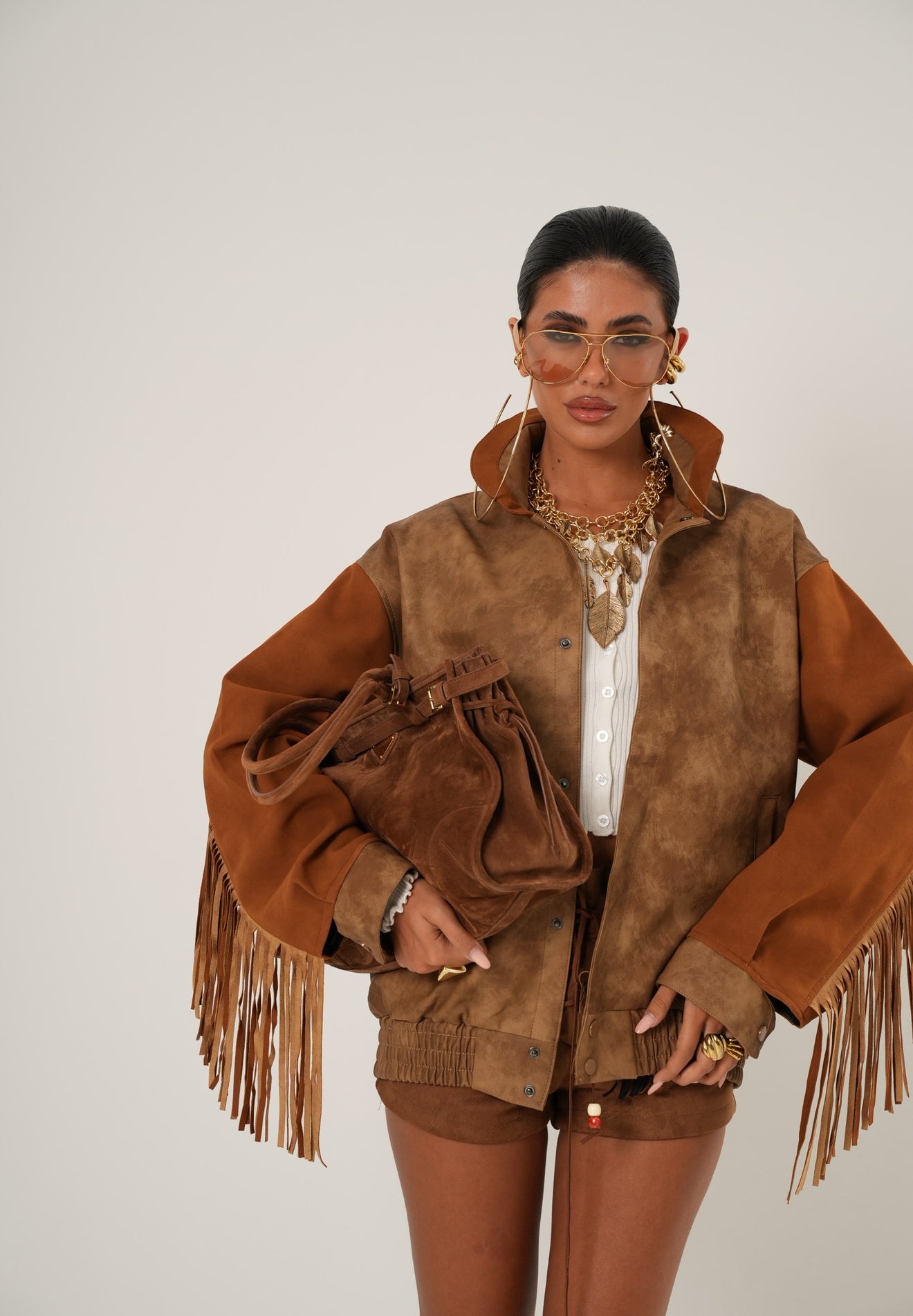 GIUBBINO FRANGE COWBOY CAMEL