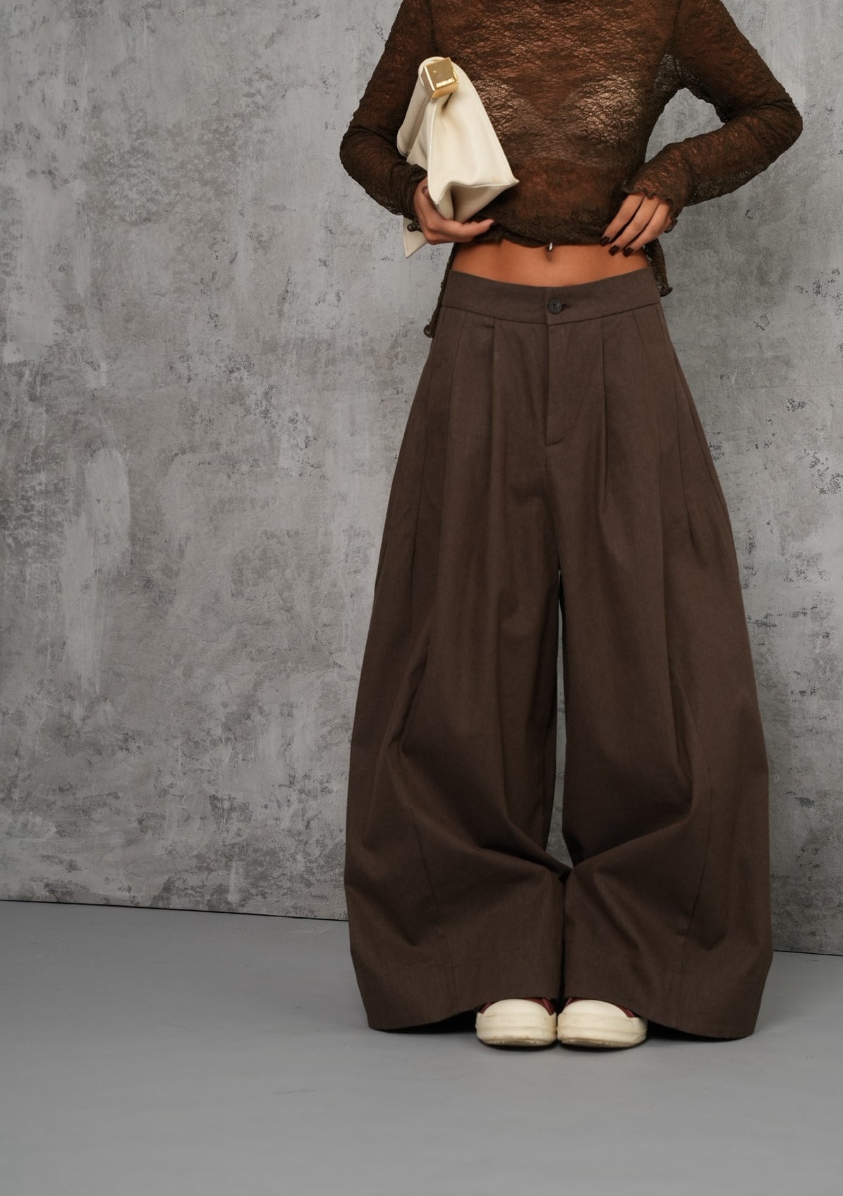 Pantaloni pinces Frankin marroni