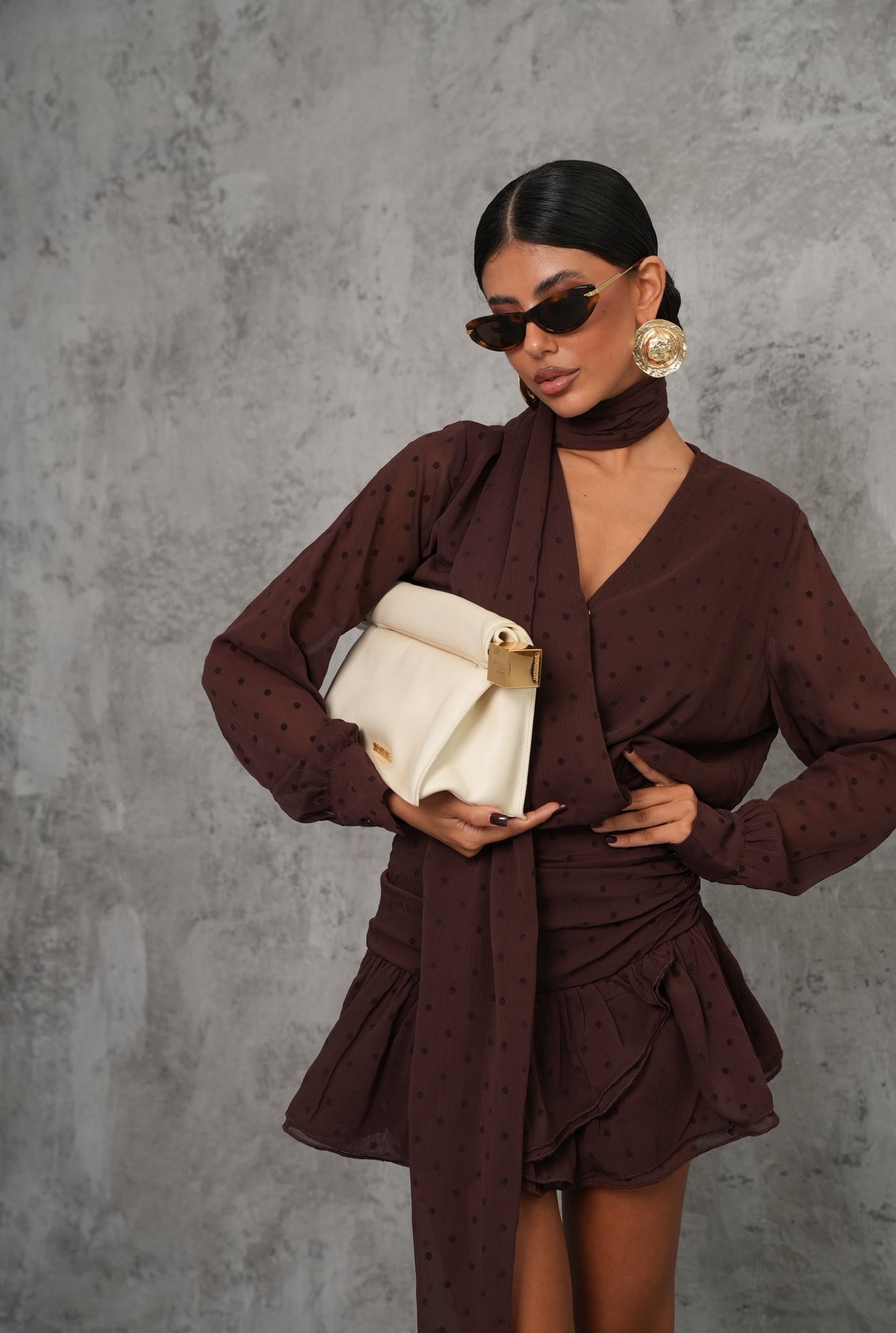 Vestito pois Thalia marrone