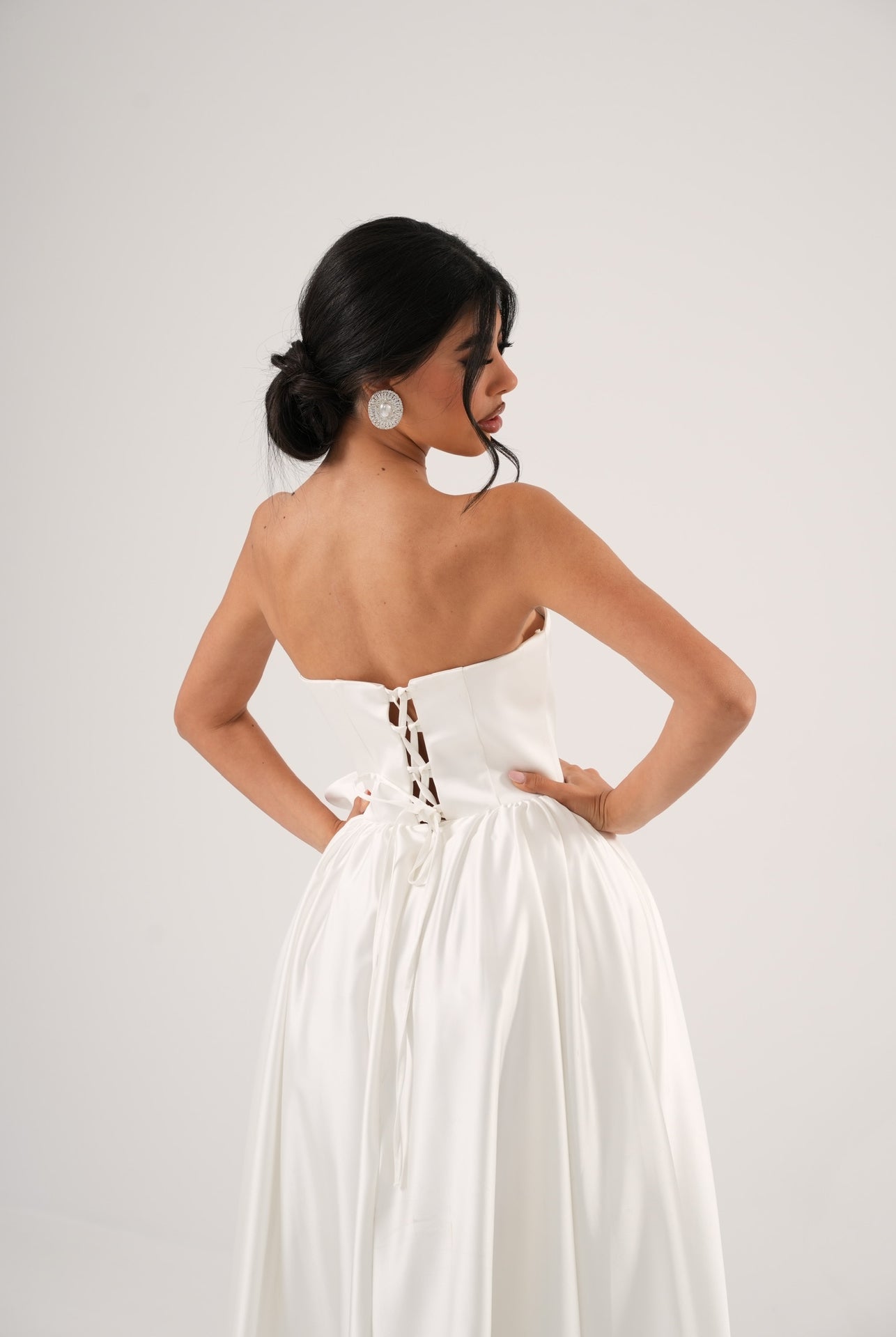 Vestito fiore Romi bianco