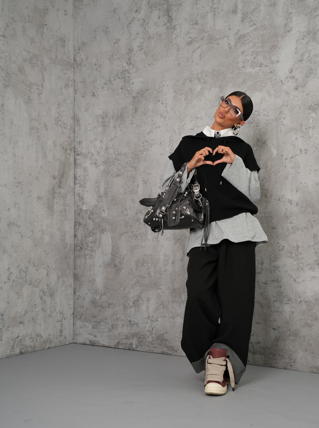 GILET CAPPUCCIO JANINE NERO