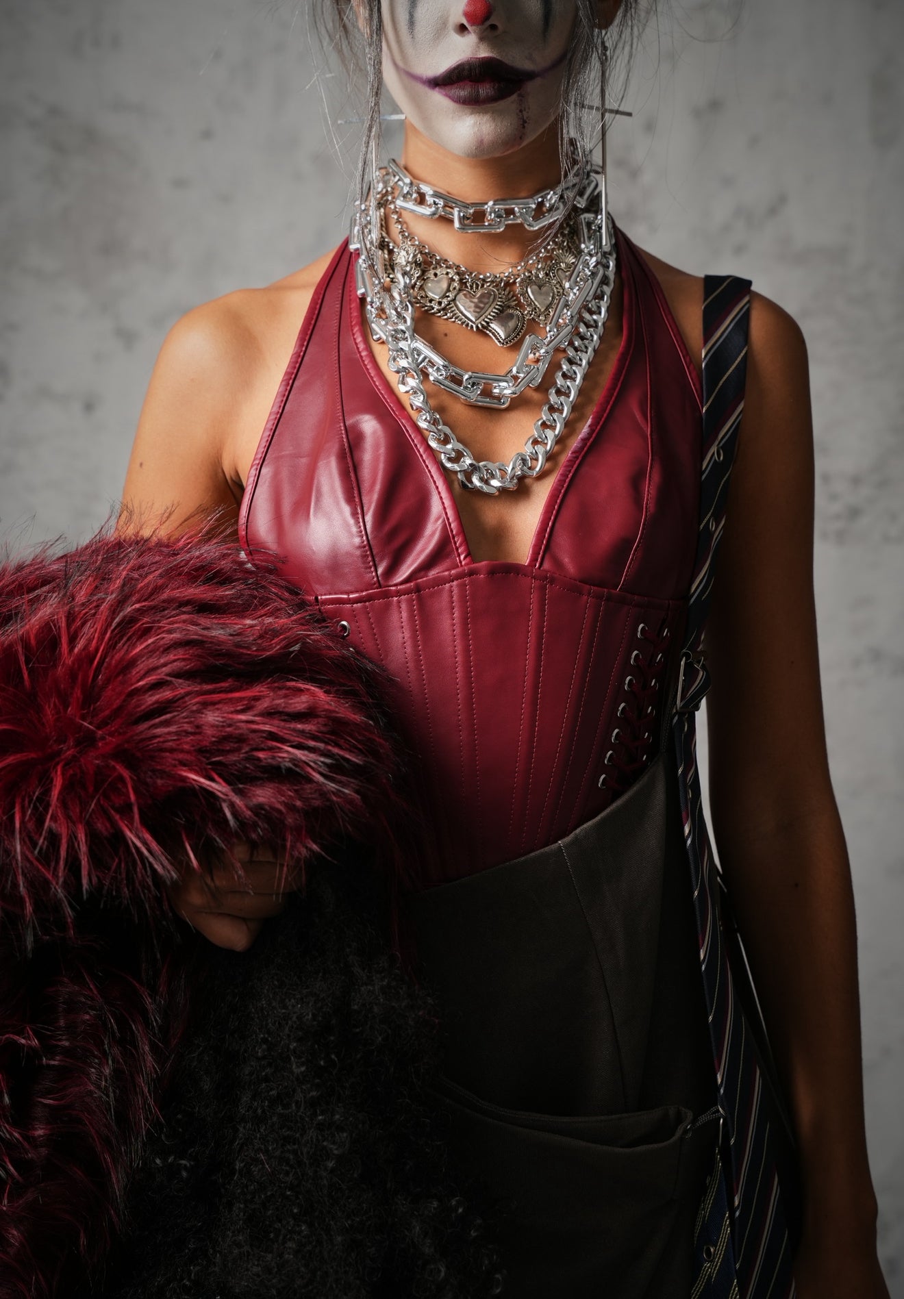 CORSETTO ECOPELLE VIENNA BORDEAUX