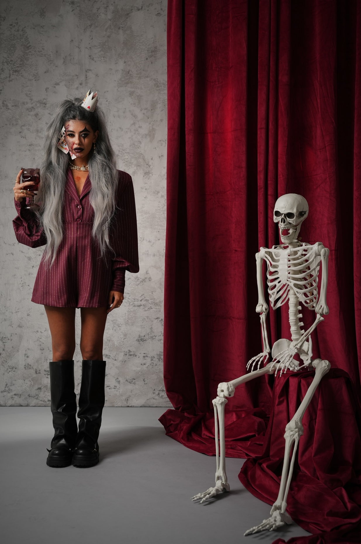 GIACCA GESSATA MALEFICENT BORDEAUX BY MARZIA MANGO